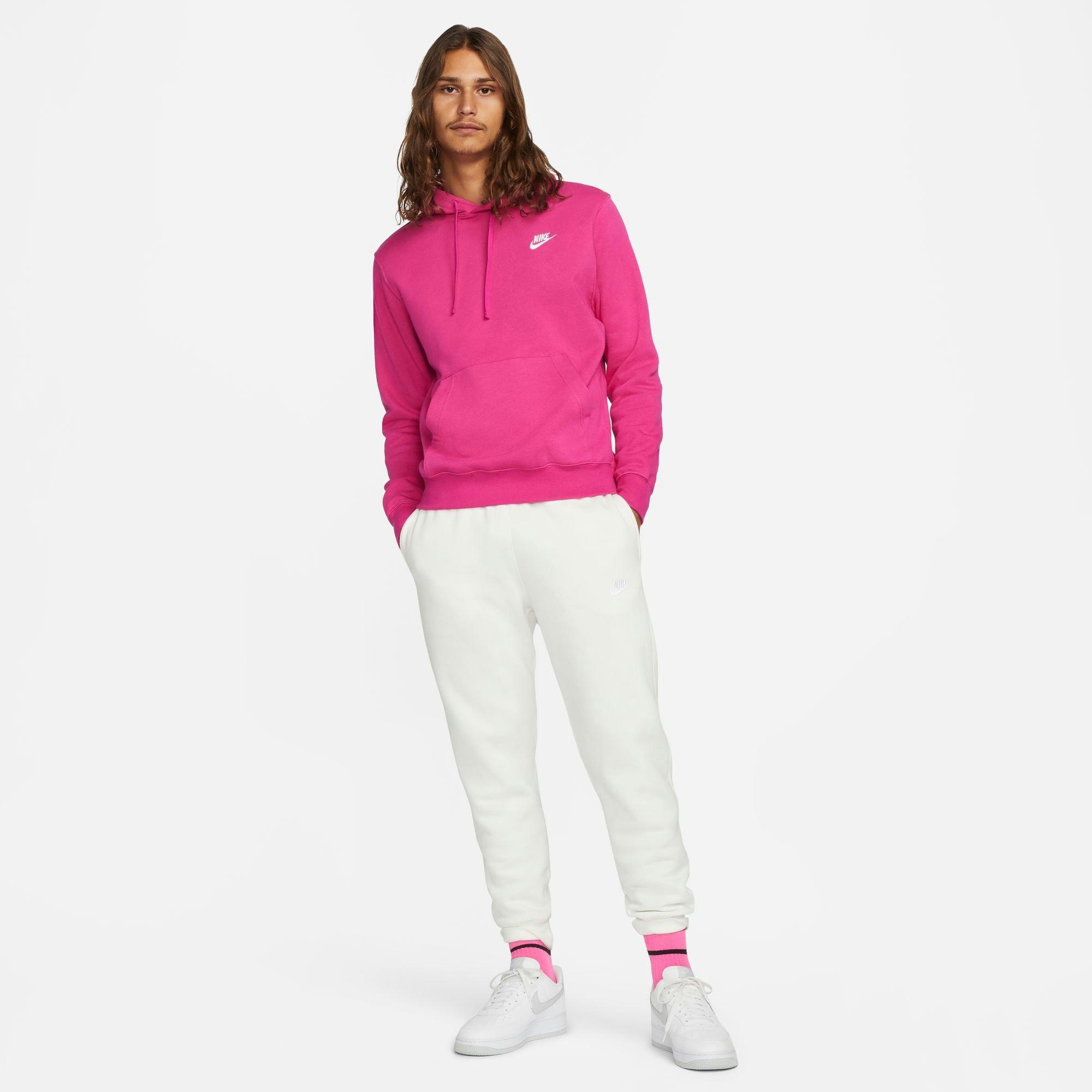 Nike Men's Sportswear Club Pullover Hoodie-Pink - PINK Thumbnail View 7