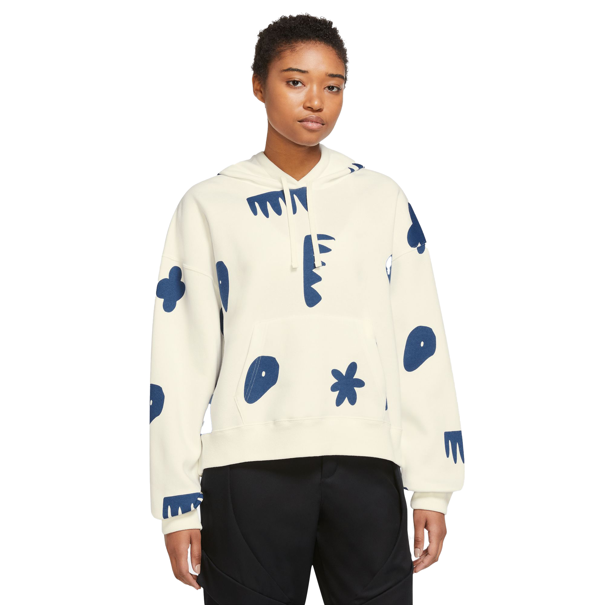 Jordan Women's Brooklyn Artist Series Fleece Pullover Hoodie-White/Blue -  Hibbett