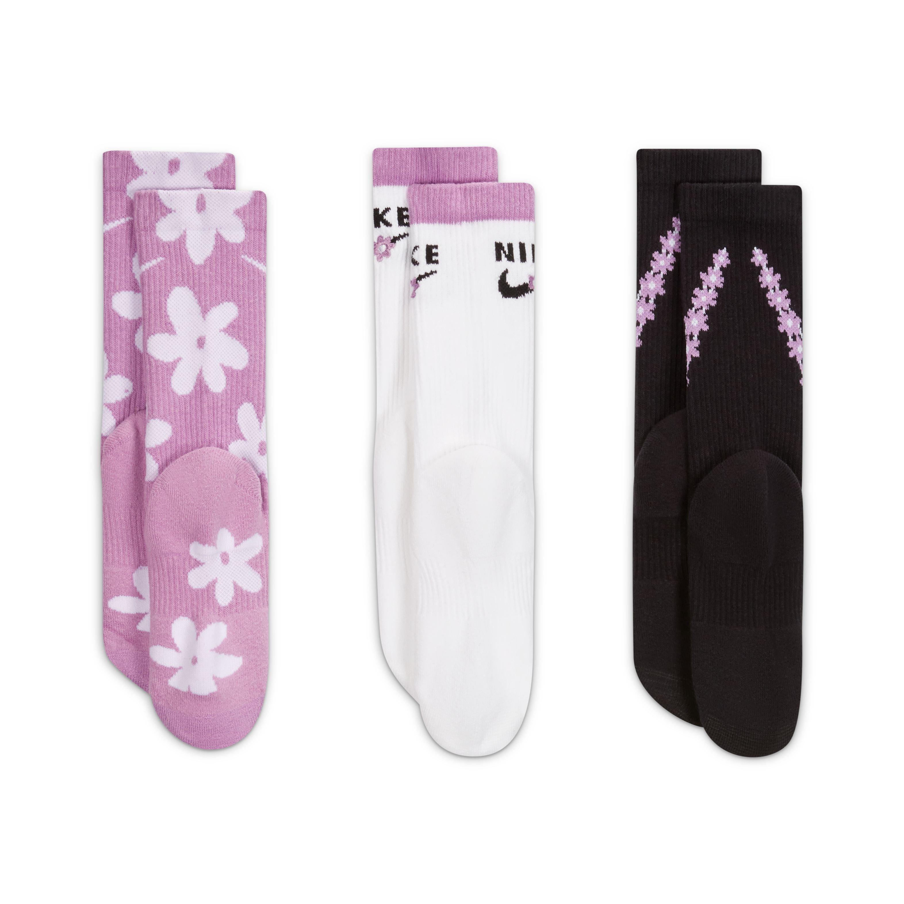 Purple Flower Smiley Face Socks - Others