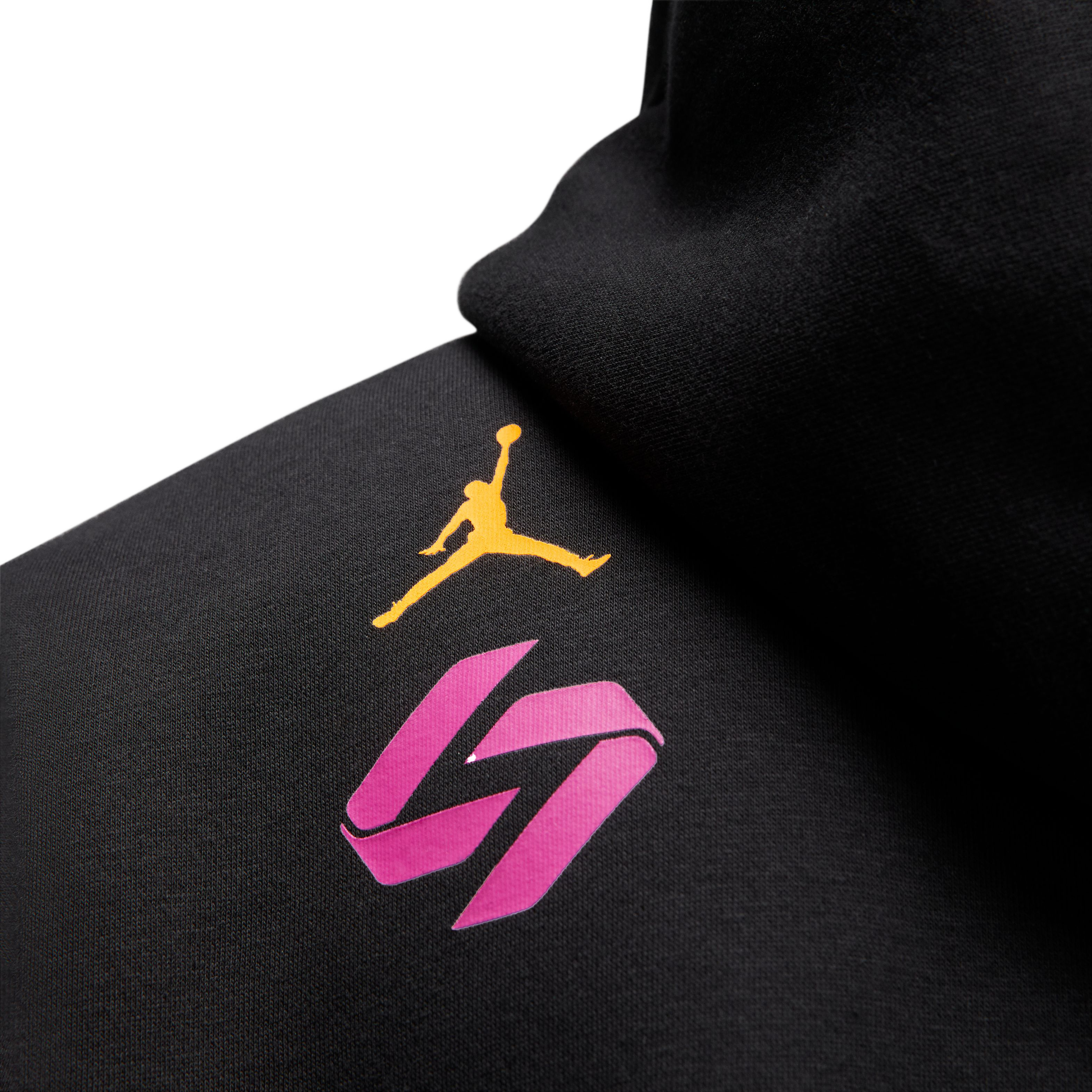 Black and best sale pink jordan hoodie