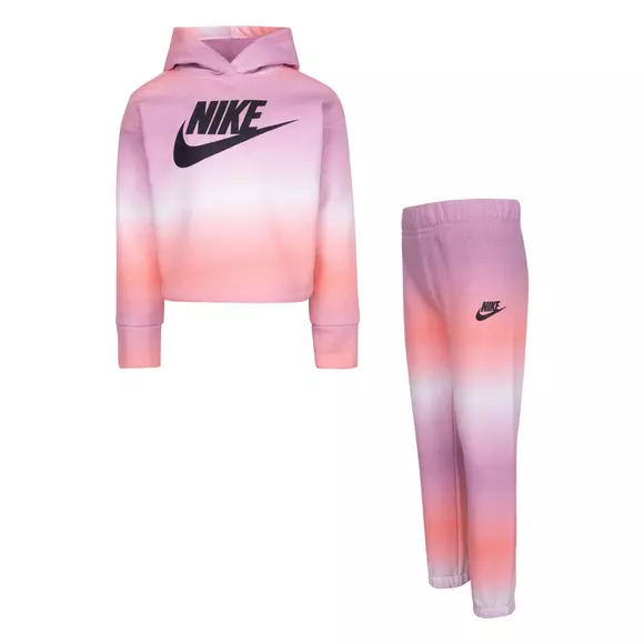 pago servidor Continental Nike Little Girls' Printed Club Fleece Joggers Set-Pink