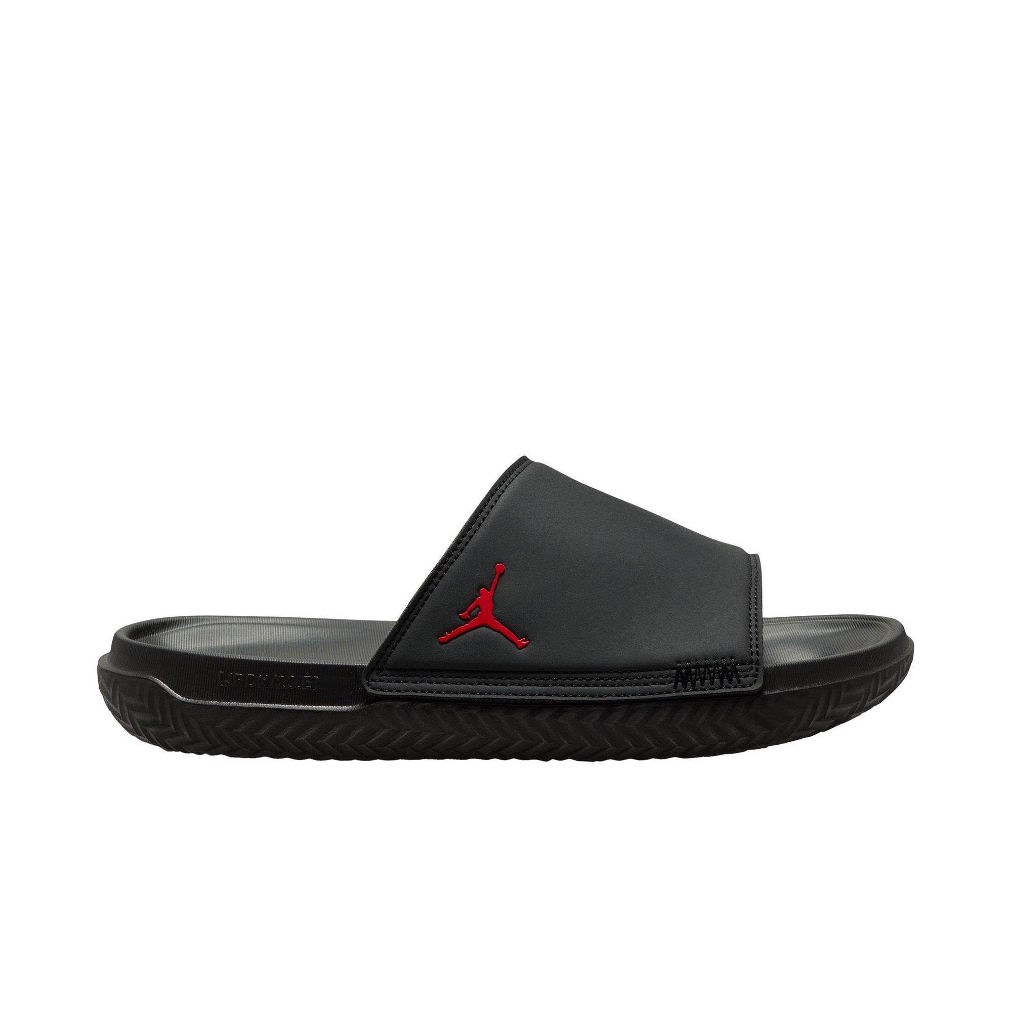 Red and black 2024 jordan flip flops