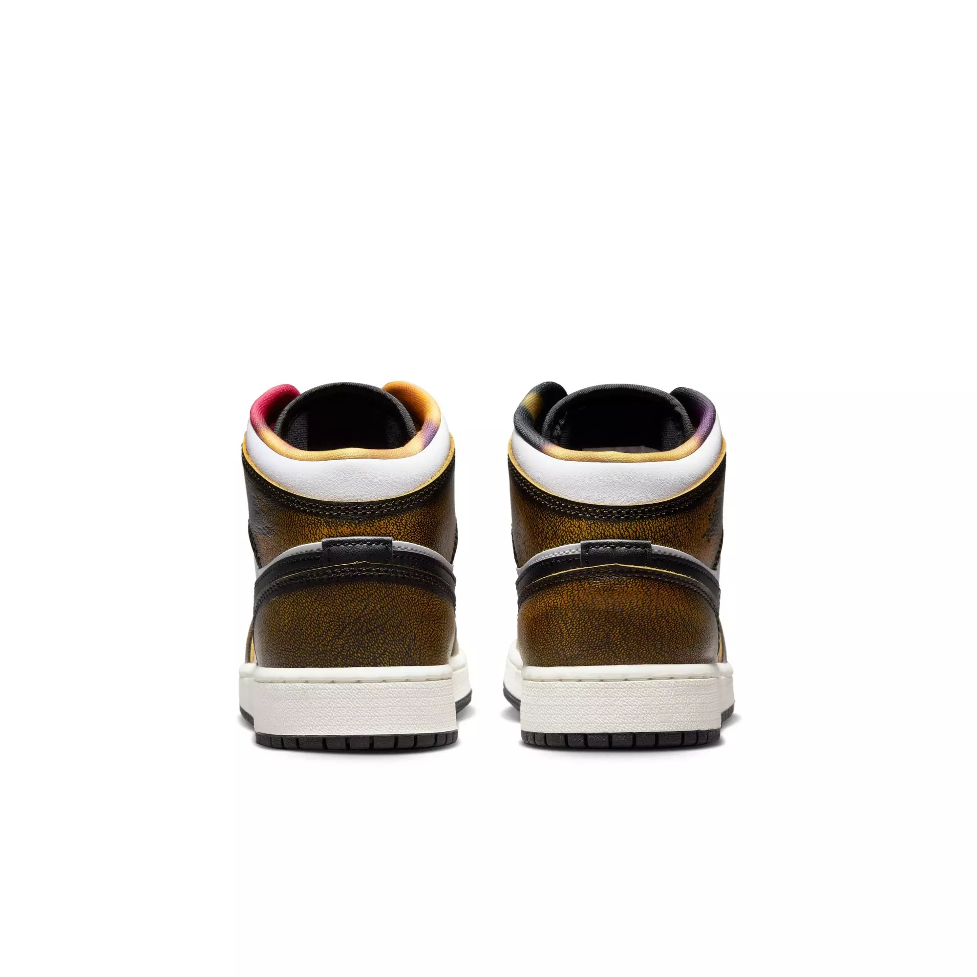 Jordan 1 Mid SE "Black/Taxi/White/Sail" Grade School Boys' Shoe - BLACK/YELLOW