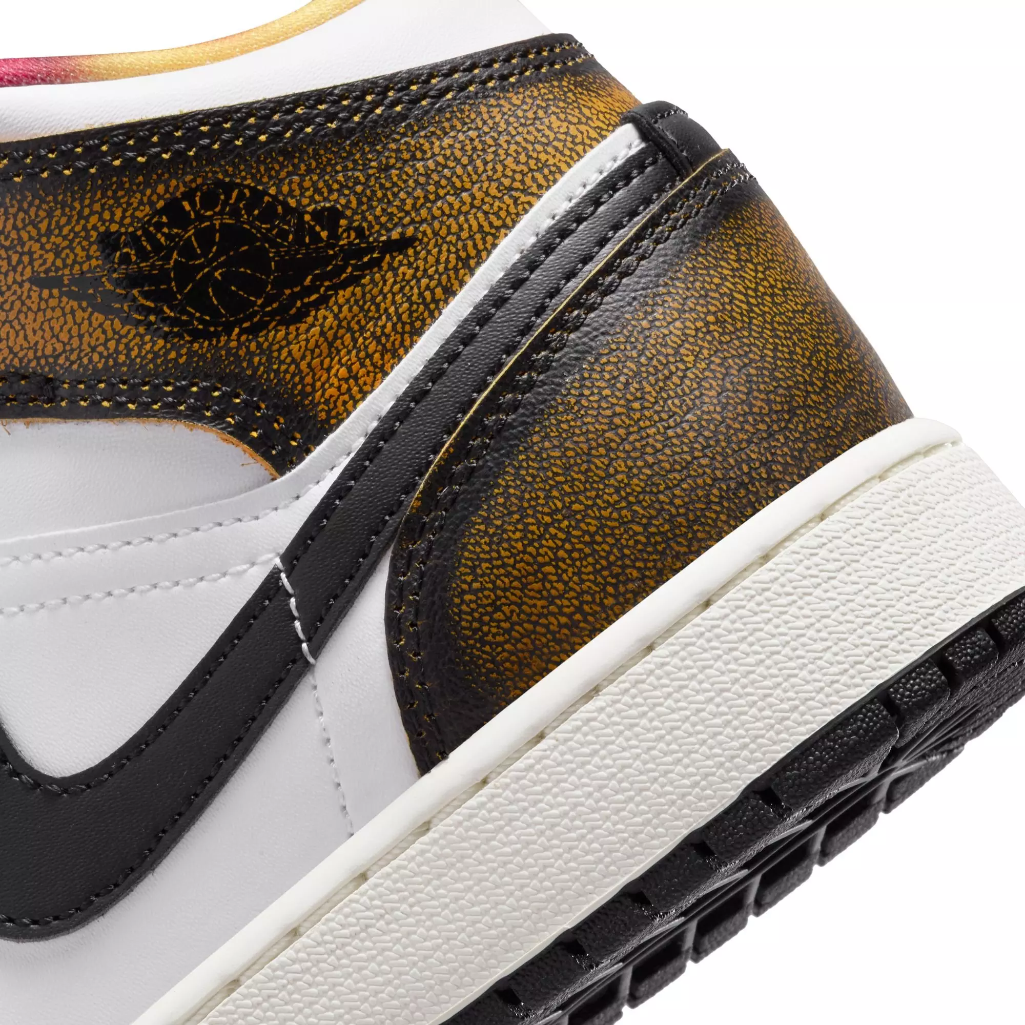 Jordan 1 Mid SE "Black/Taxi/White/Sail" Grade School Boys' Shoe - BLACK/YELLOW
