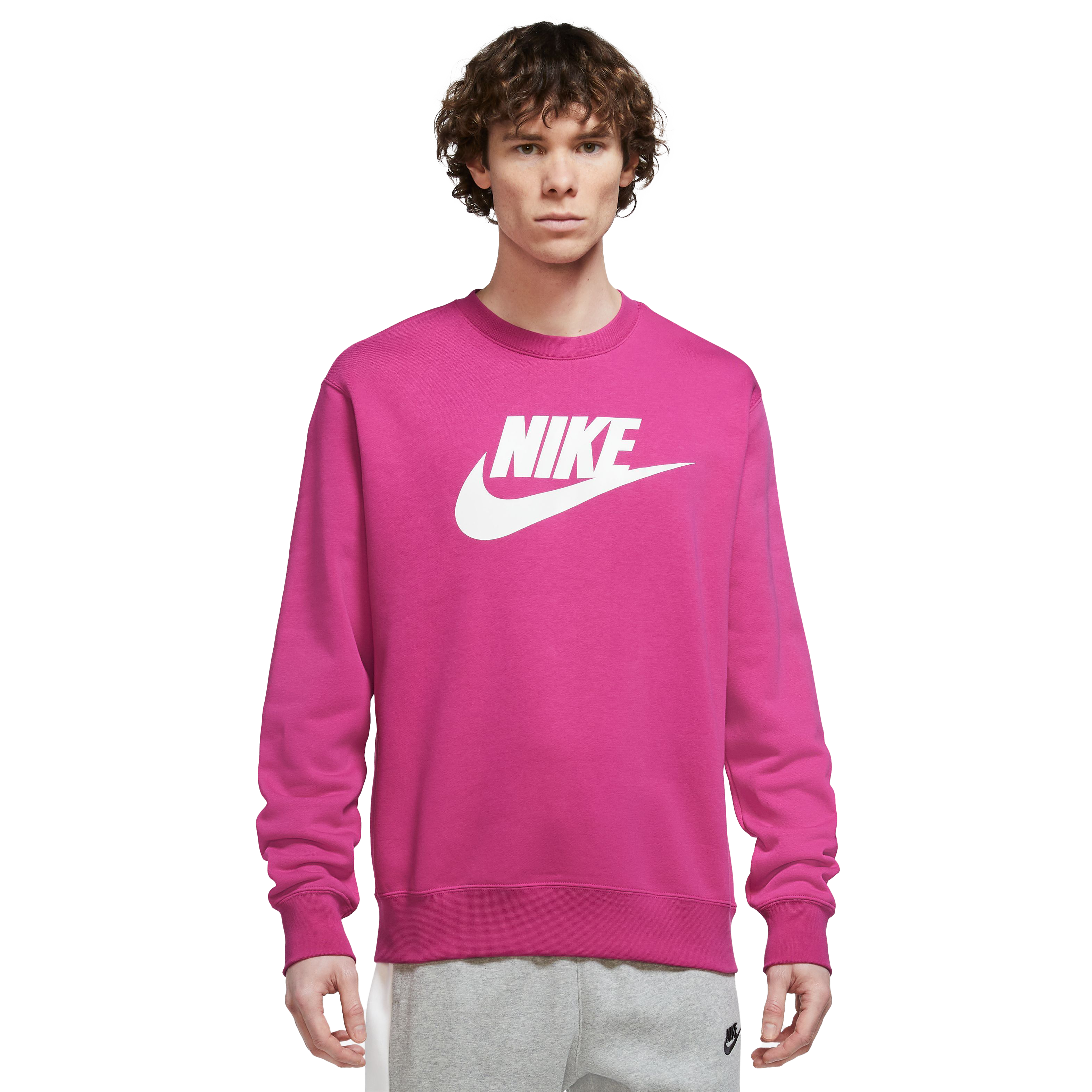 Mens pink outlet nike crew sweatshirt