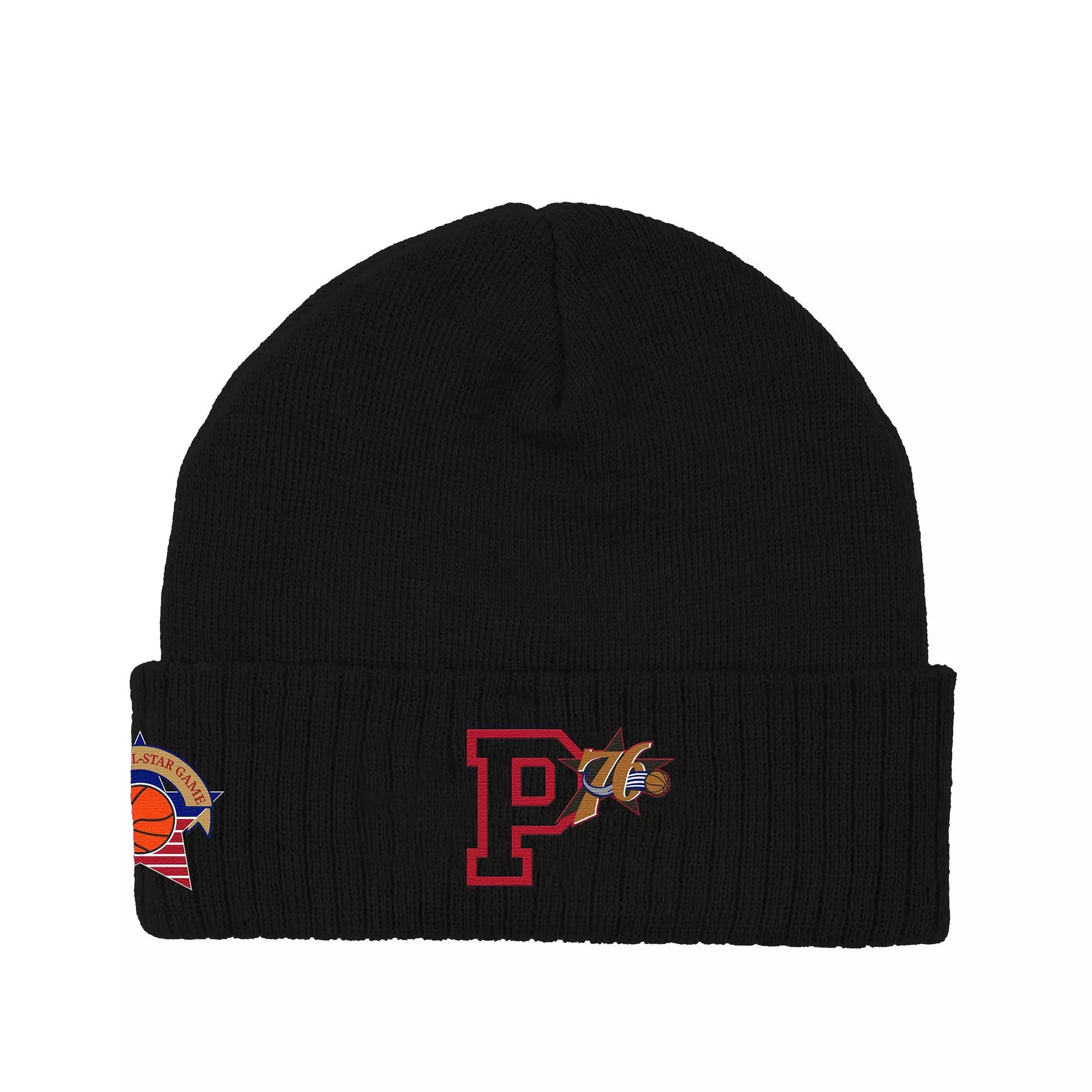 Mitchell & Ness Philadelphia 76ers First Letterman Beanie-Black - BLACK