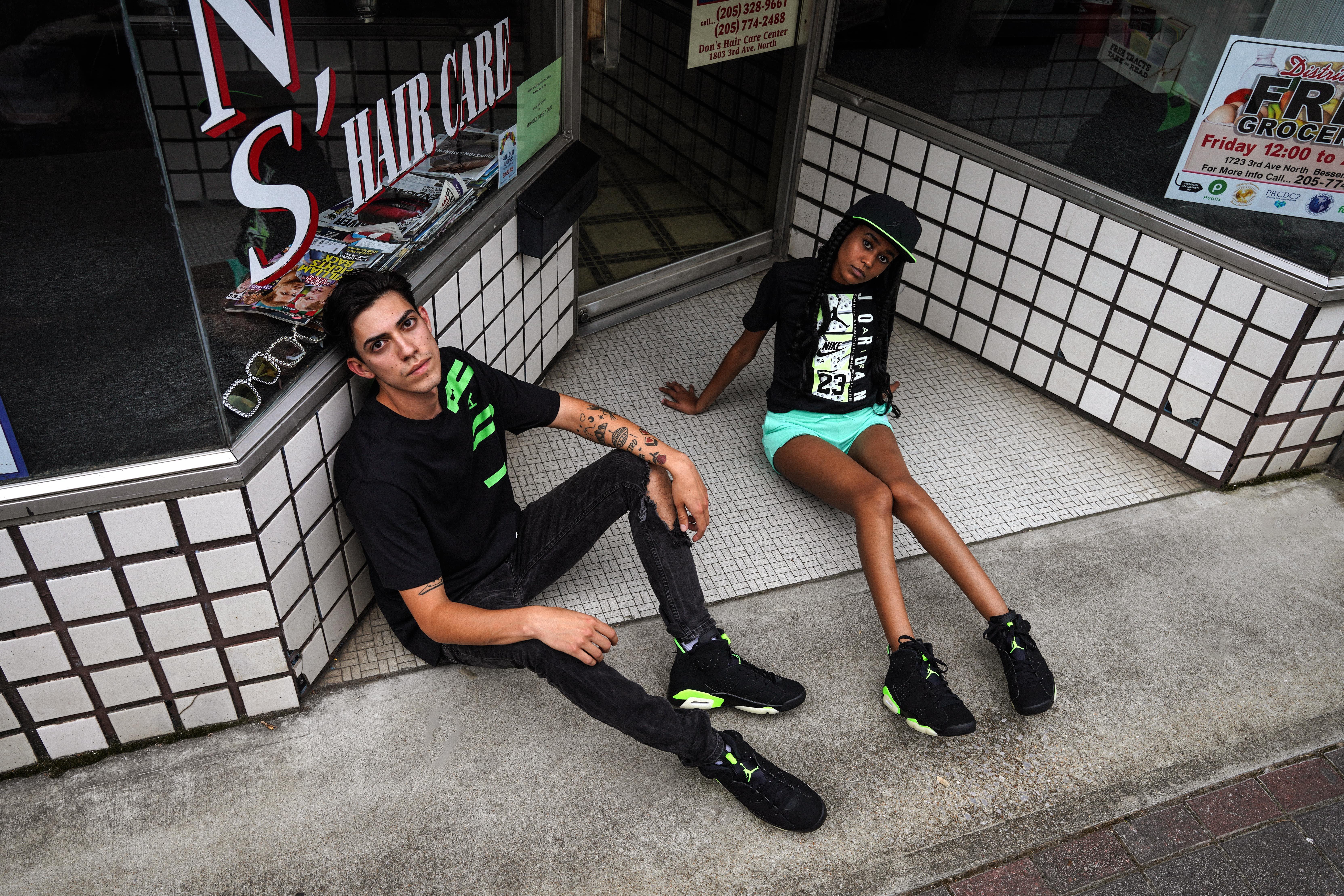 green and black jordan retro 6