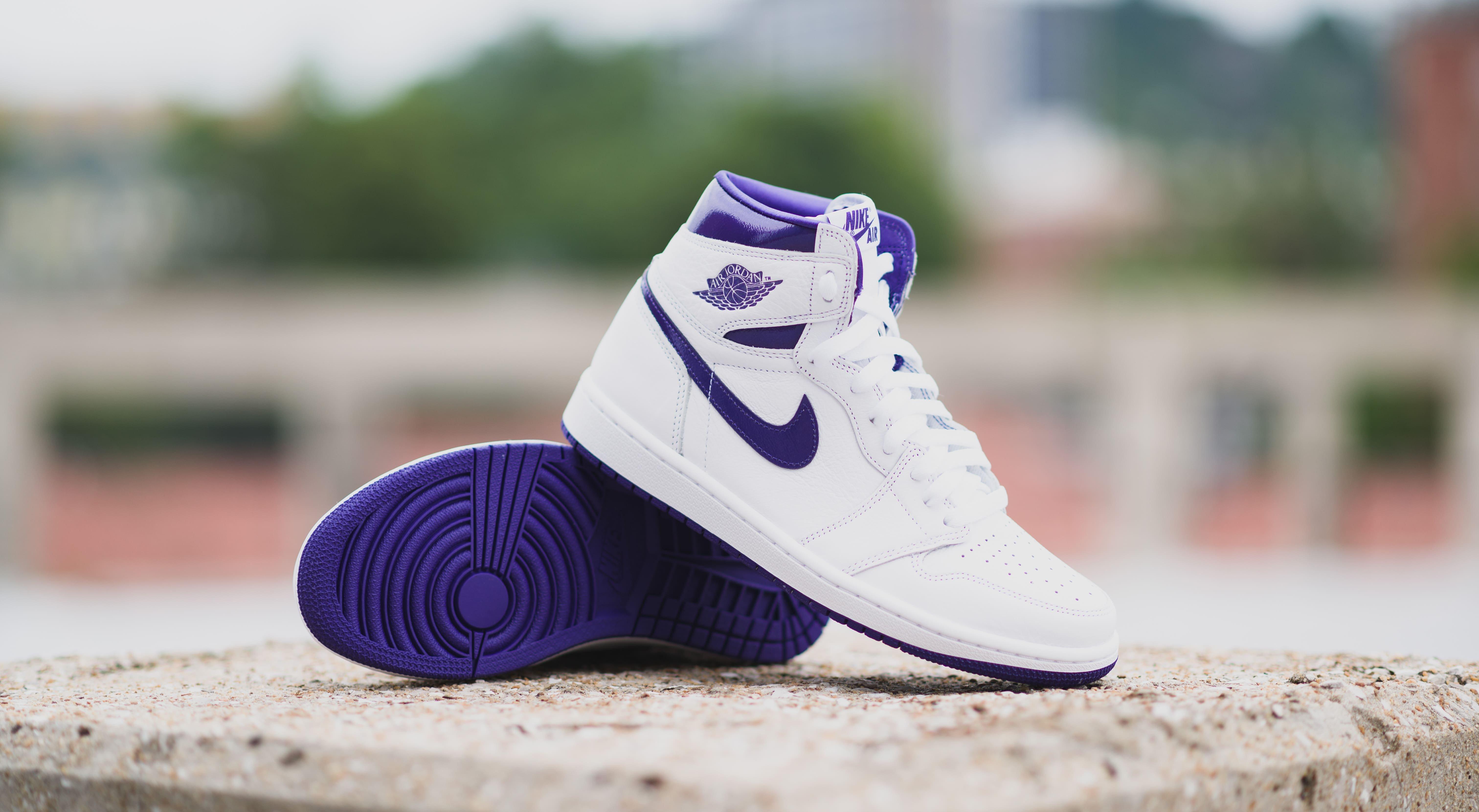 Purple and white 1s best sale