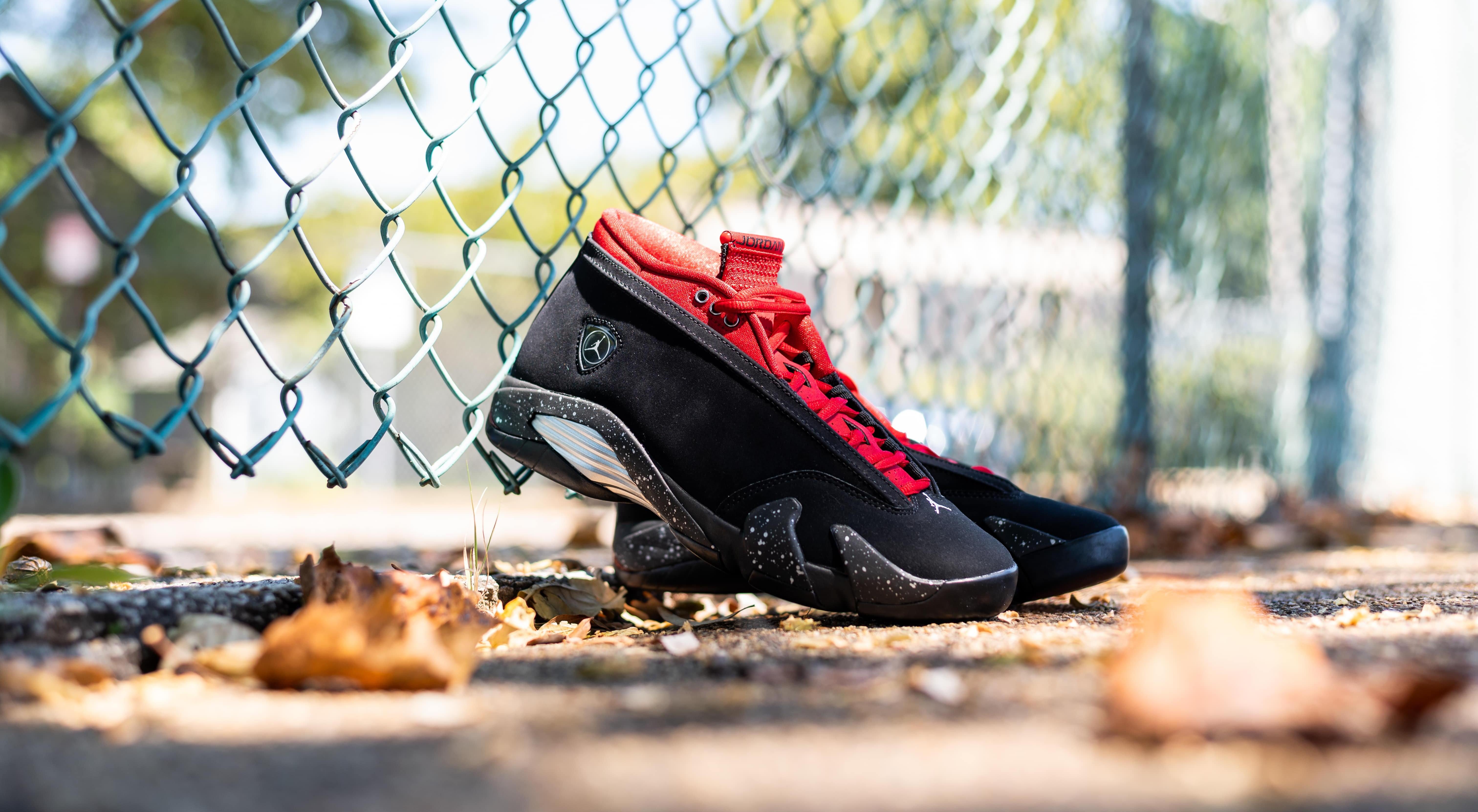 Air jordan 14 on sale black and red