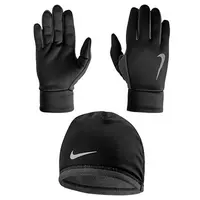 Nike Men's Running Thermal Beanie & Glove Set - BLACK