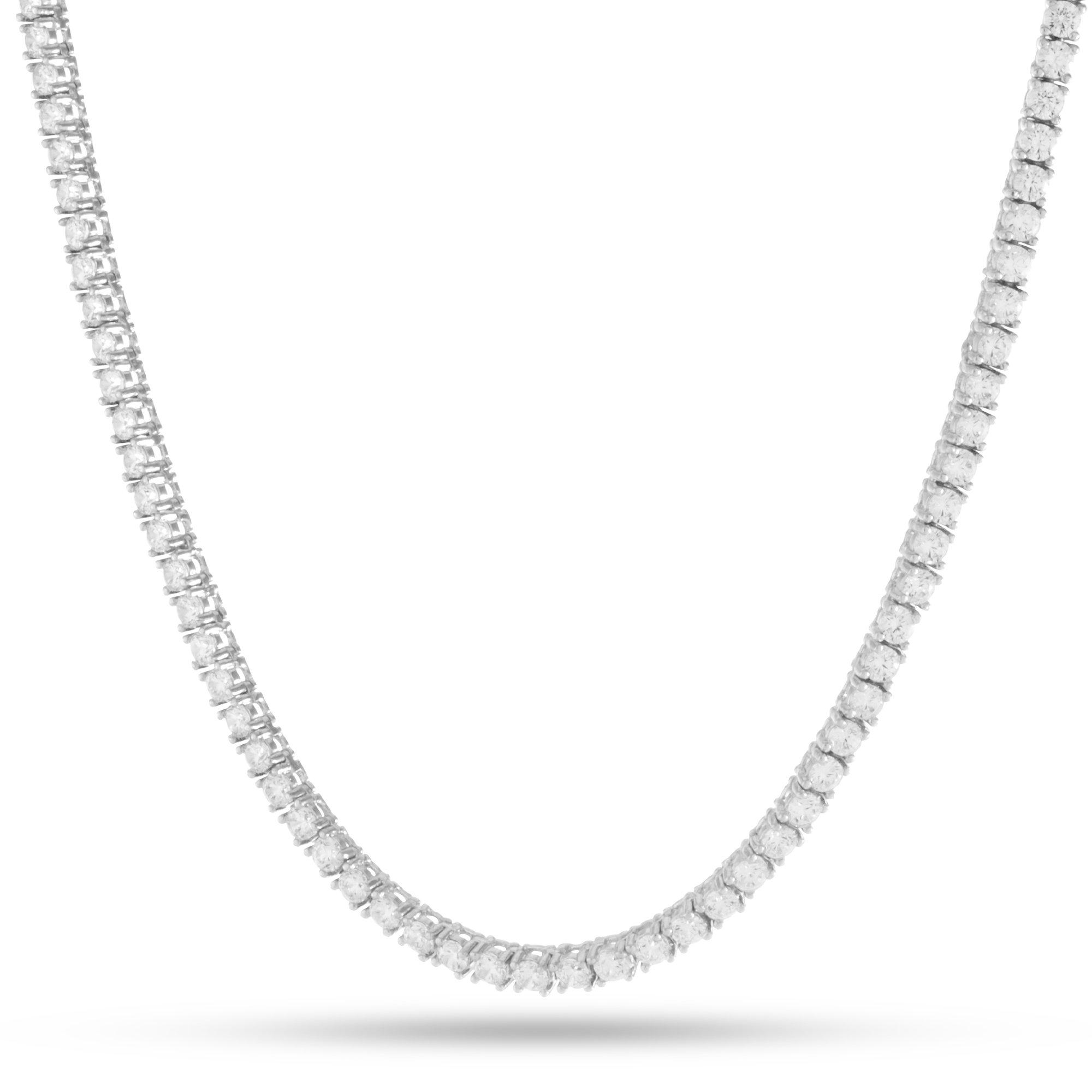 King Ice 5mm White Gold Single Row Tennis Chain - WHITE Thumbnail View 1