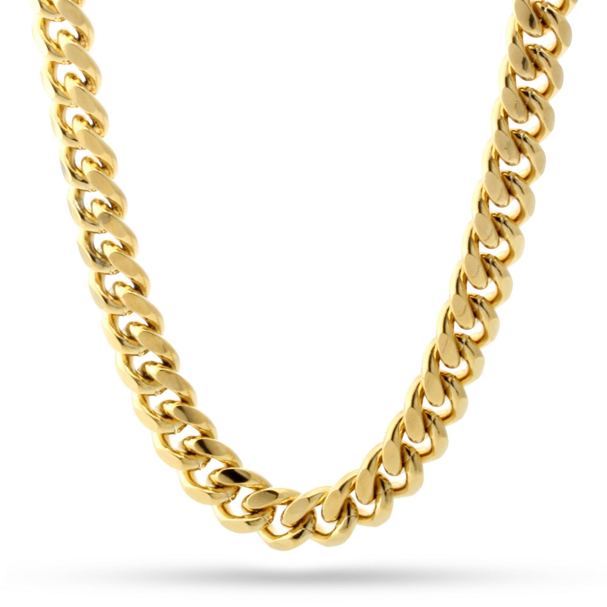King Ice 10mm Miami Cuban Curb Chain - GOLD Thumbnail View 1