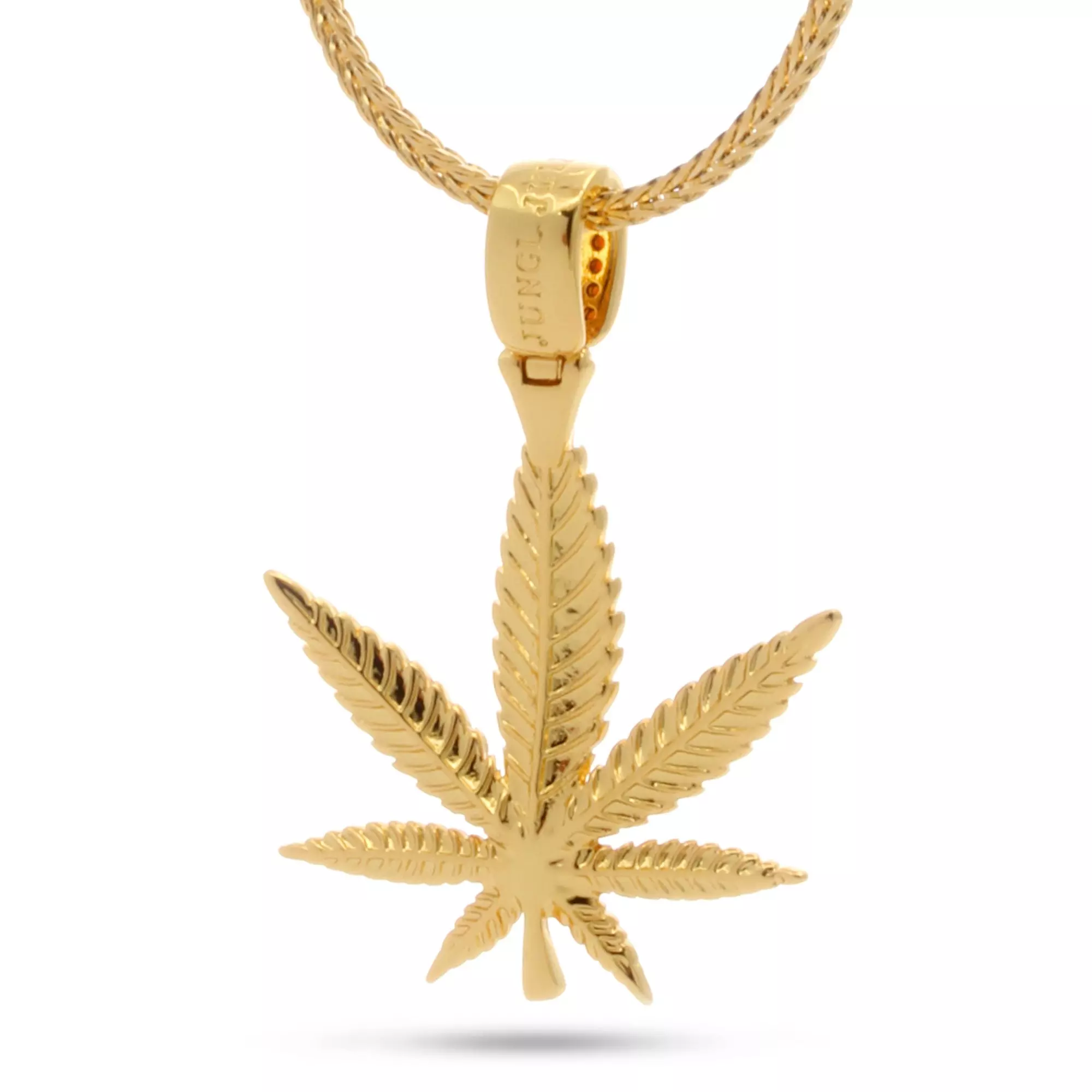 King Ice Weed Leaf Necklace - GOLD
