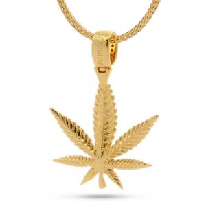 King Ice Weed Leaf Necklace