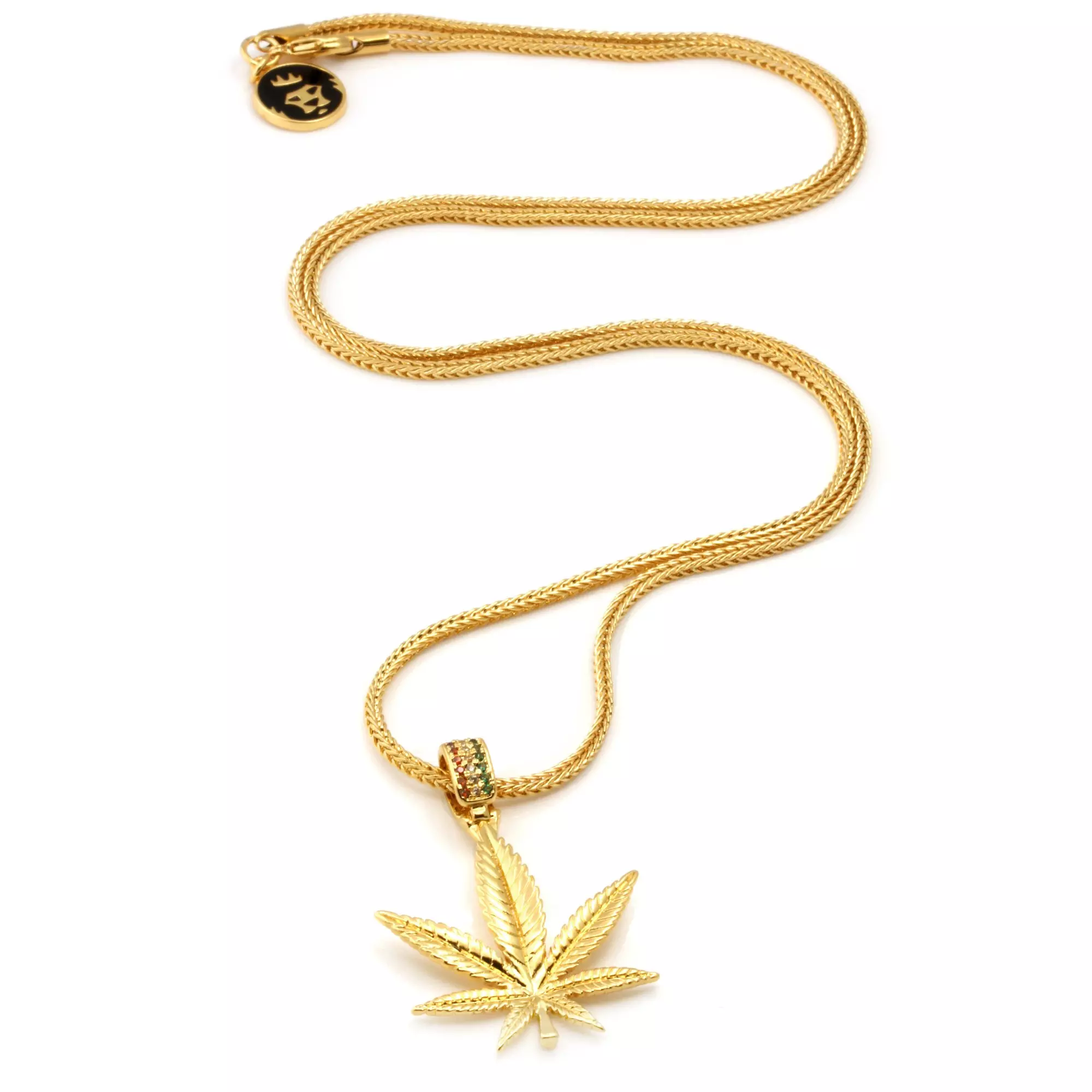 King Ice Weed Leaf Necklace - GOLD