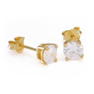 King Ice Gold Round Stud 6mm Earrings