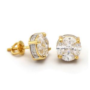 King Ice 3D Button Earrings