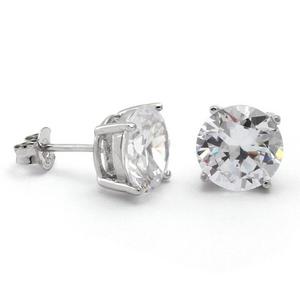 King Ice White Gold Round Stud 6mm Earrings