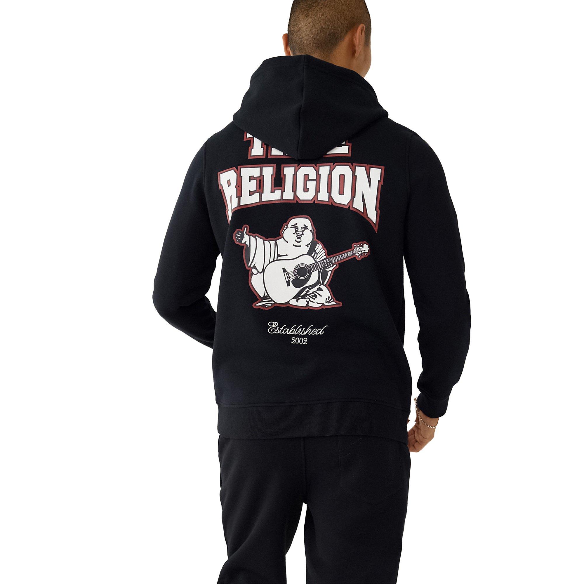 True Religion Men's Logo Monogram Hoodie-Brown - Hibbett