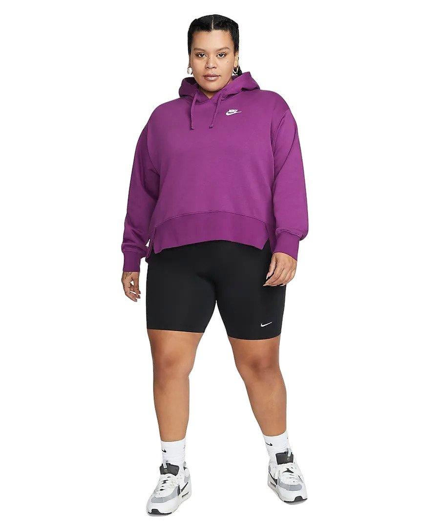 Nike Women's Sportswear Club Fleece Crop Oversized Pullover Hoodie-Purple -  Hibbett