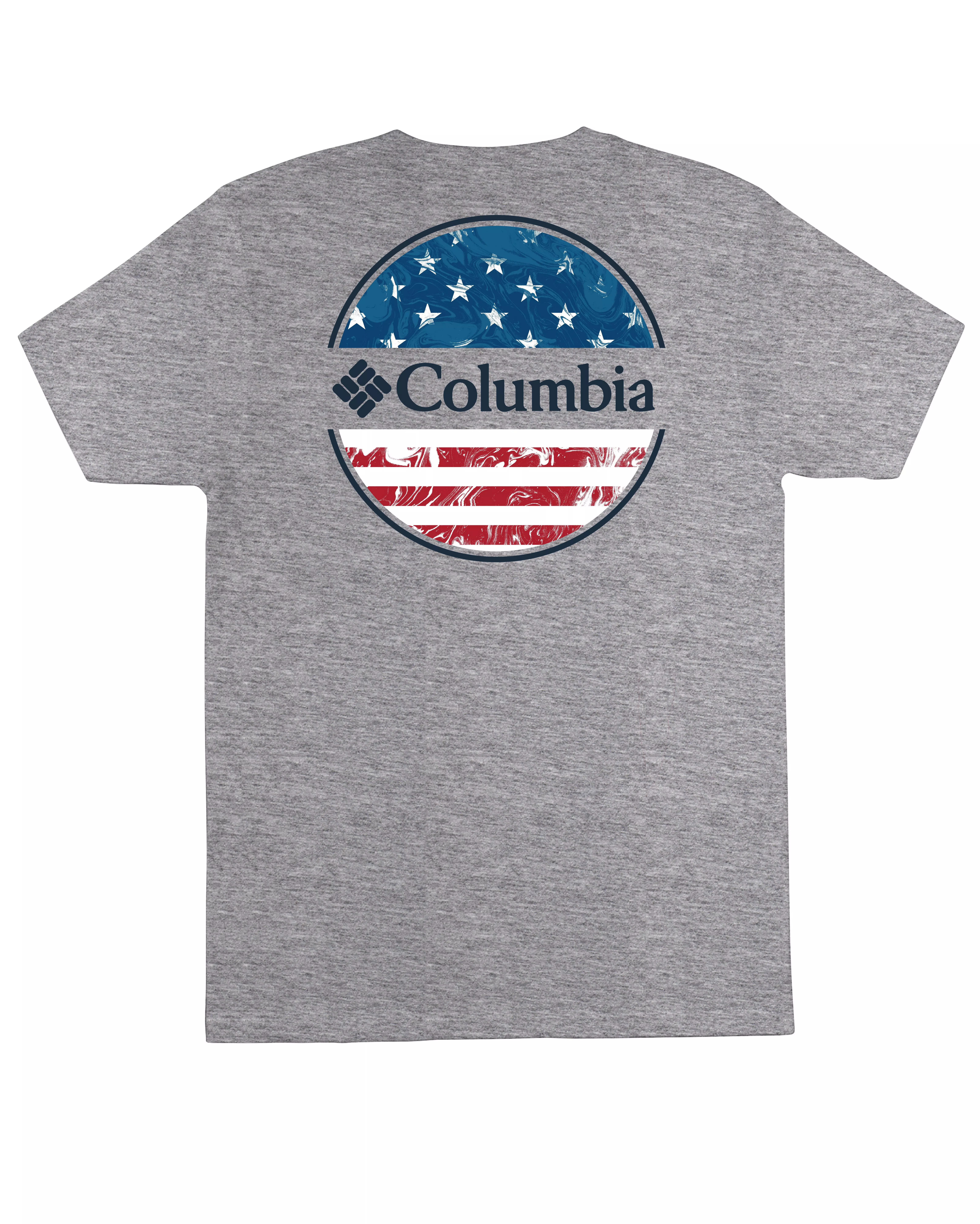 Columbia Men's American Flag Circle Tee-Grey - Hibbett