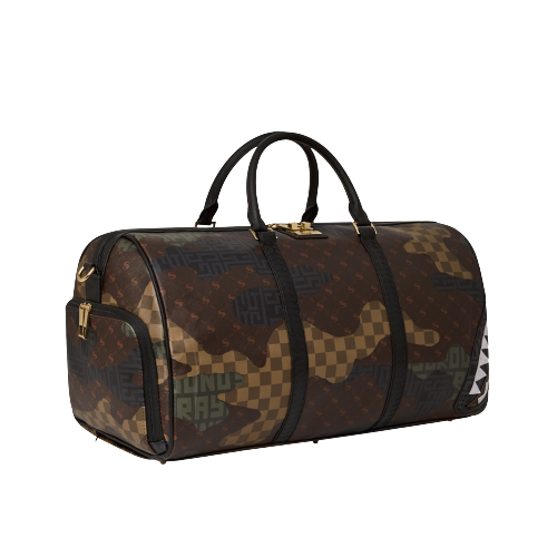 Sprayground Camo Branded Duffle Bag in Black for Men