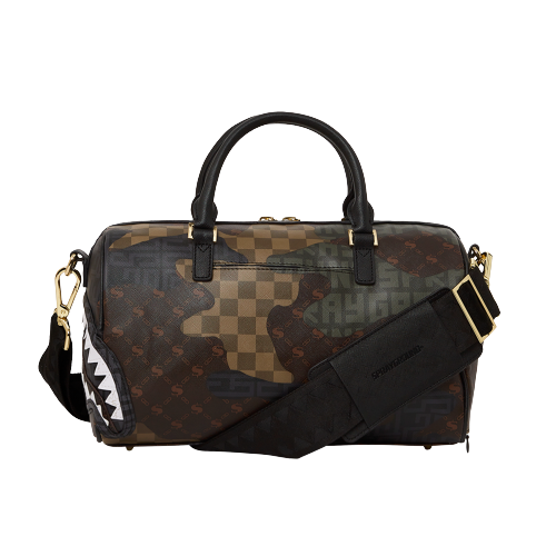 Buy Sprayground Brown Sharks In Paris Mini Duffle Bag Online