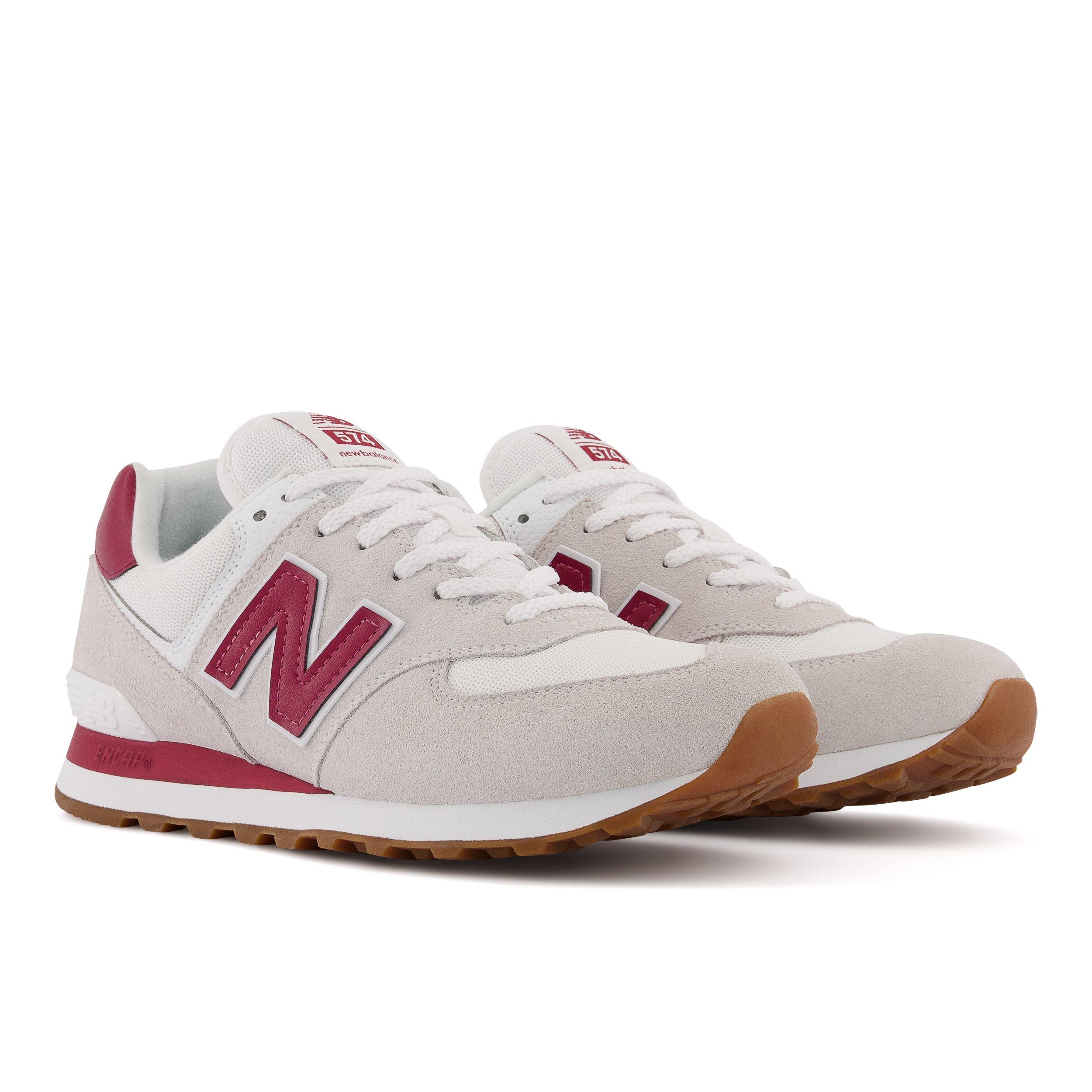 Red and white store new balance 574