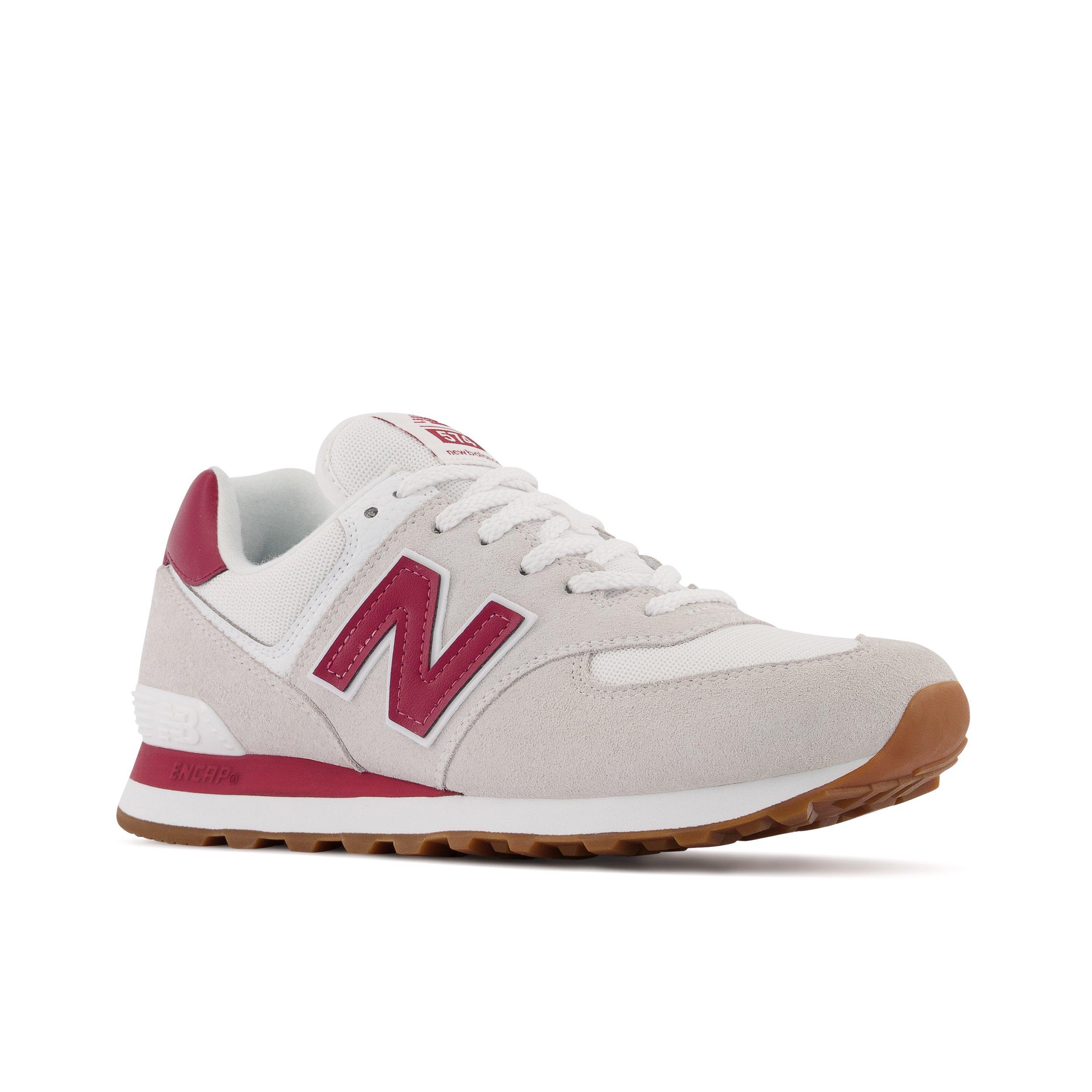 New balance 574 grey sales with red and white