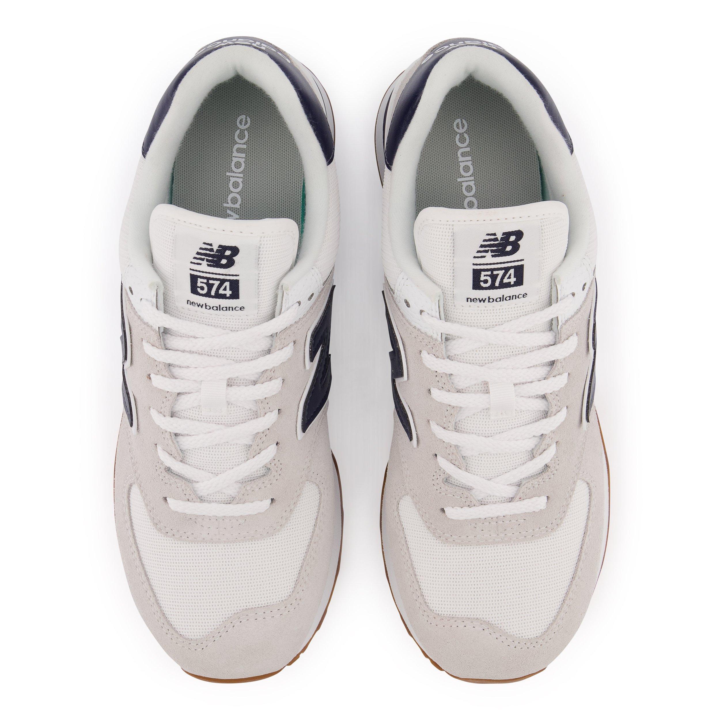 New Balance 574 White/Grey/Navy Men's Shoe - Hibbett