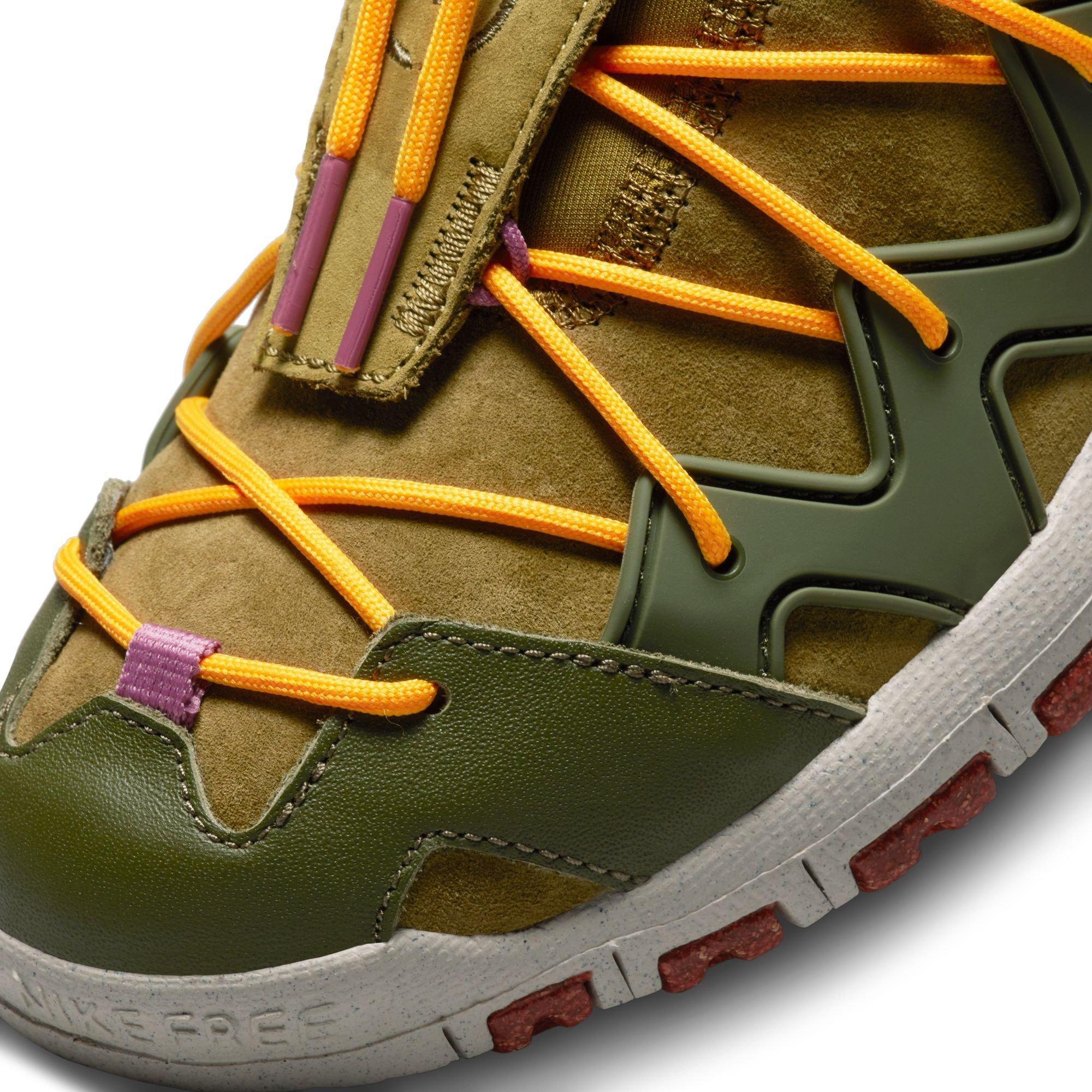 Nike Free Crater Trail Boot N7 "Olive Flak/Habanero Red/Cargo Khaki" Unisex Shoe - GREEN/PURPLE Thumbnail View 9