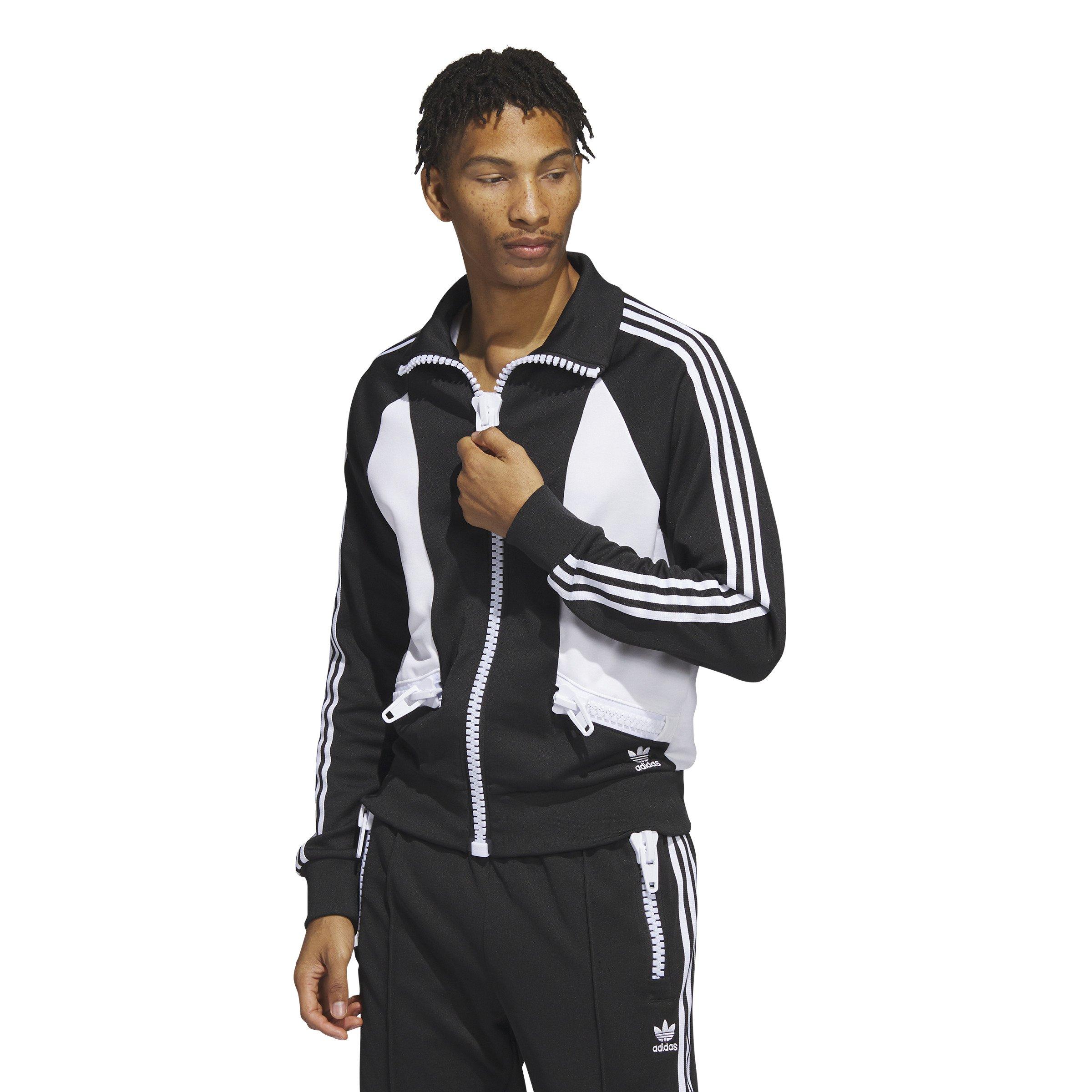 adidas Men's x Jeremy Scott Big Zip Track Top-Black/White 