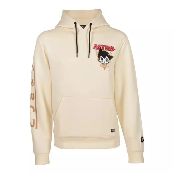 Lot29 x Astro Boy Men's Chenille Power Applique Pullover Hoodie, Cream, Size: Large, Polyester/Cotton