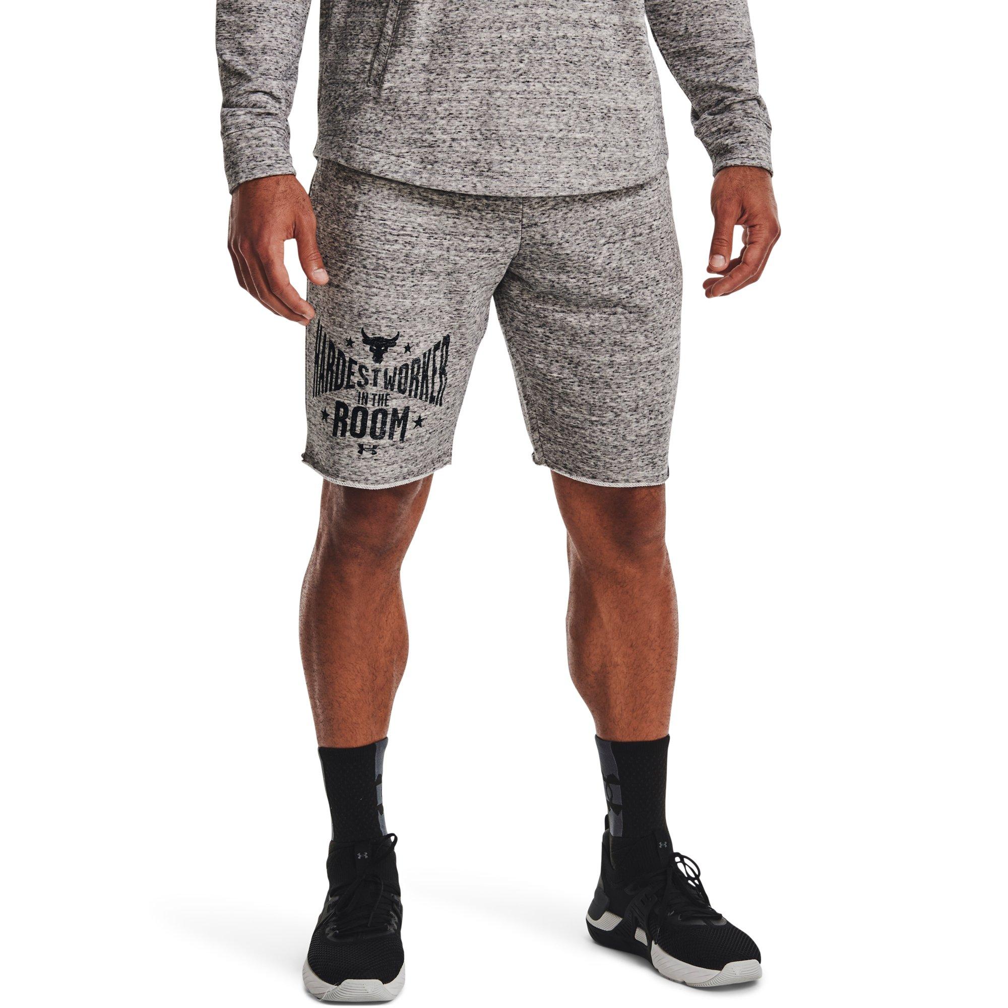 Under Armour Men's Project Rock Terry Shorts - GREY Thumbnail View 1