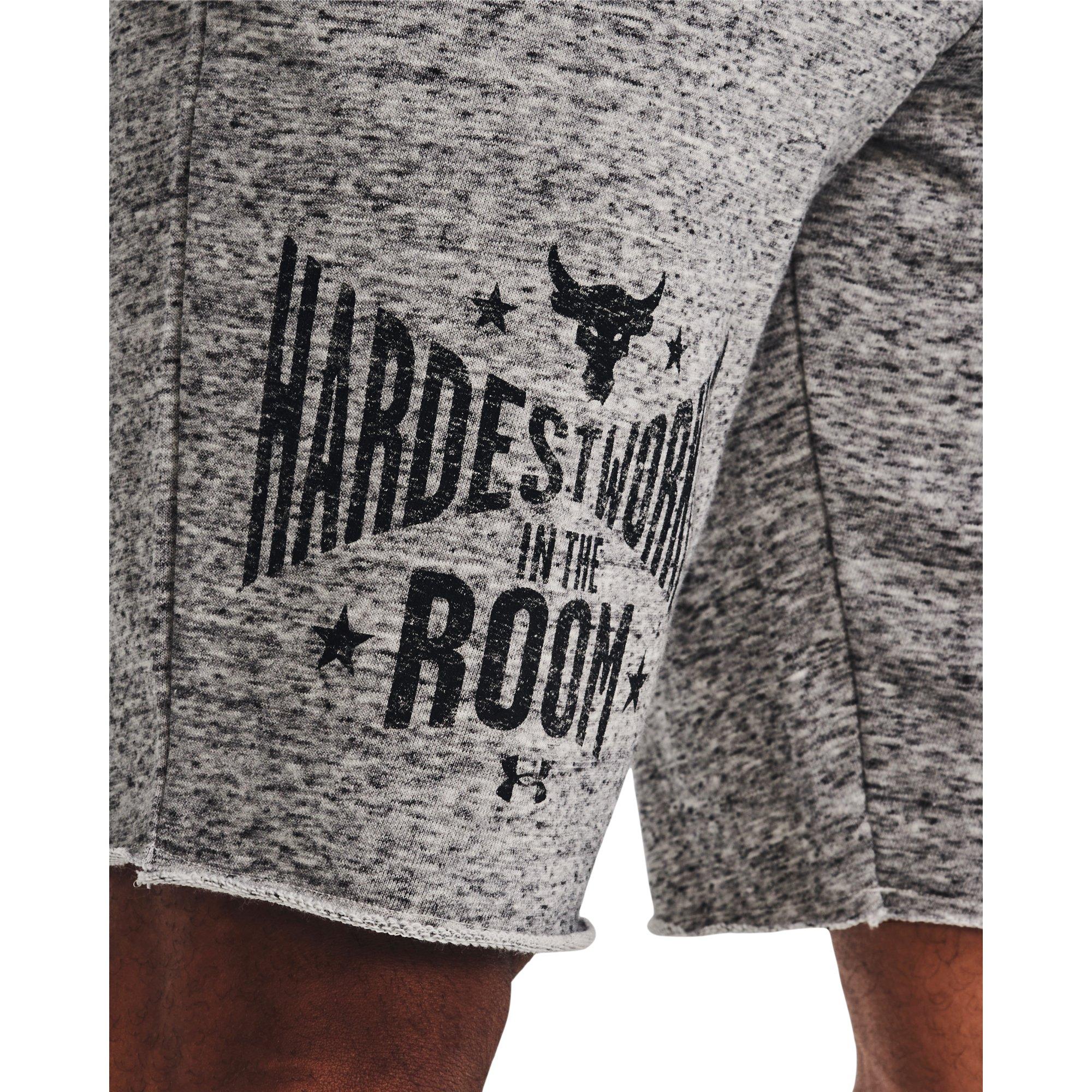 Under Armour Men's Project Rock Terry Shorts - GREY Thumbnail View 3