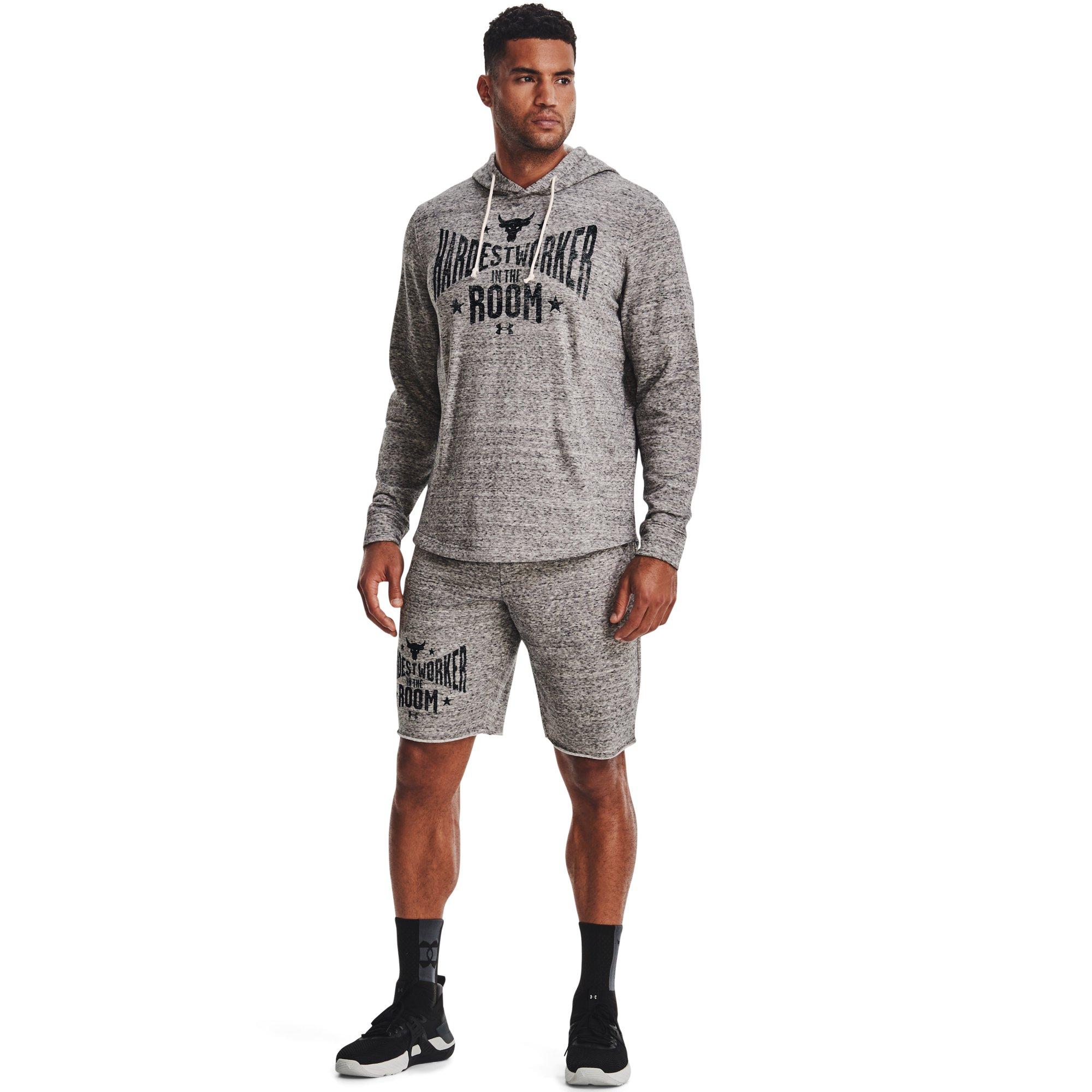 Under Armour Men's Project Rock Terry Shorts - GREY Thumbnail View 4