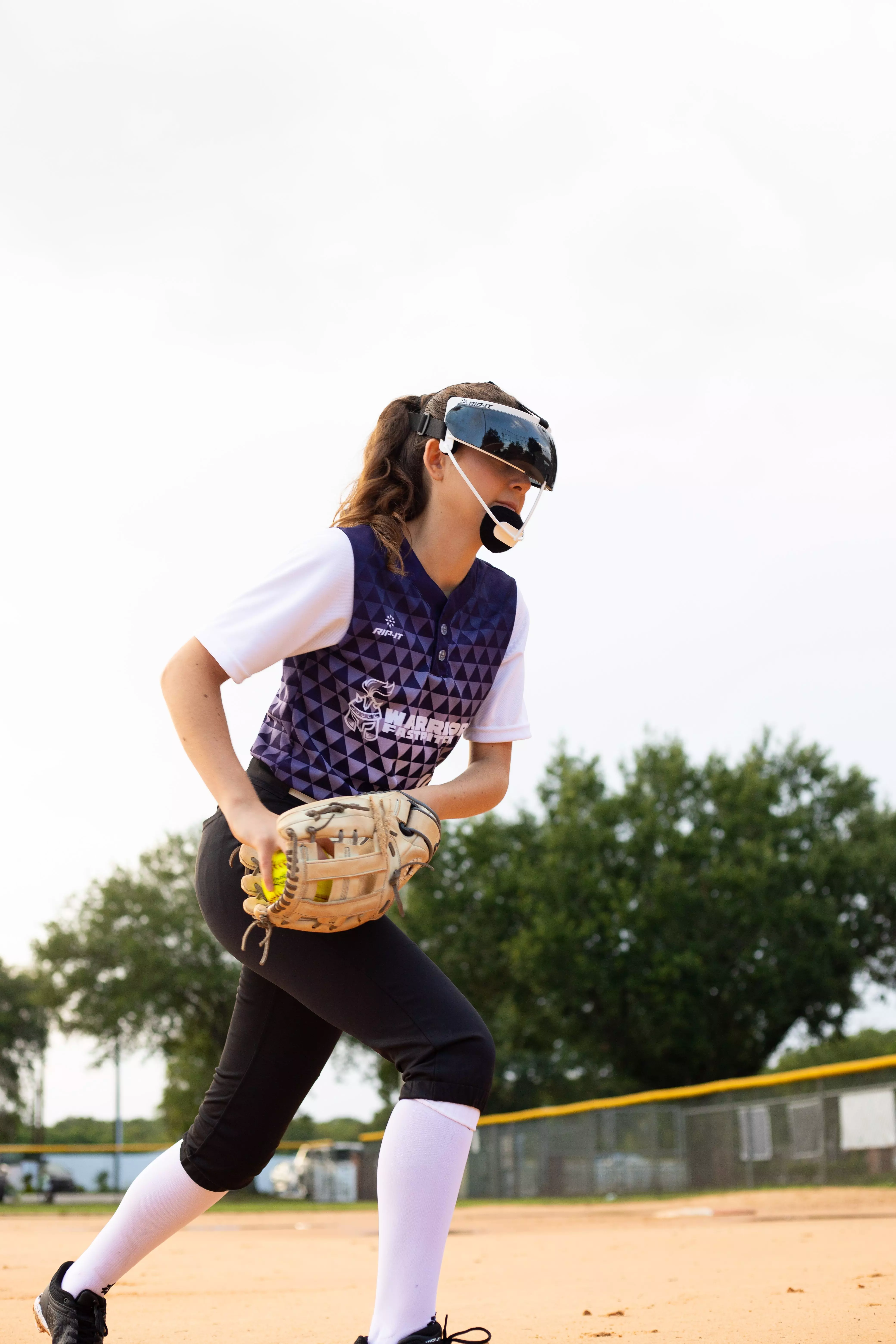 RIP-IT Softball Fielders Mask Visor - GREY