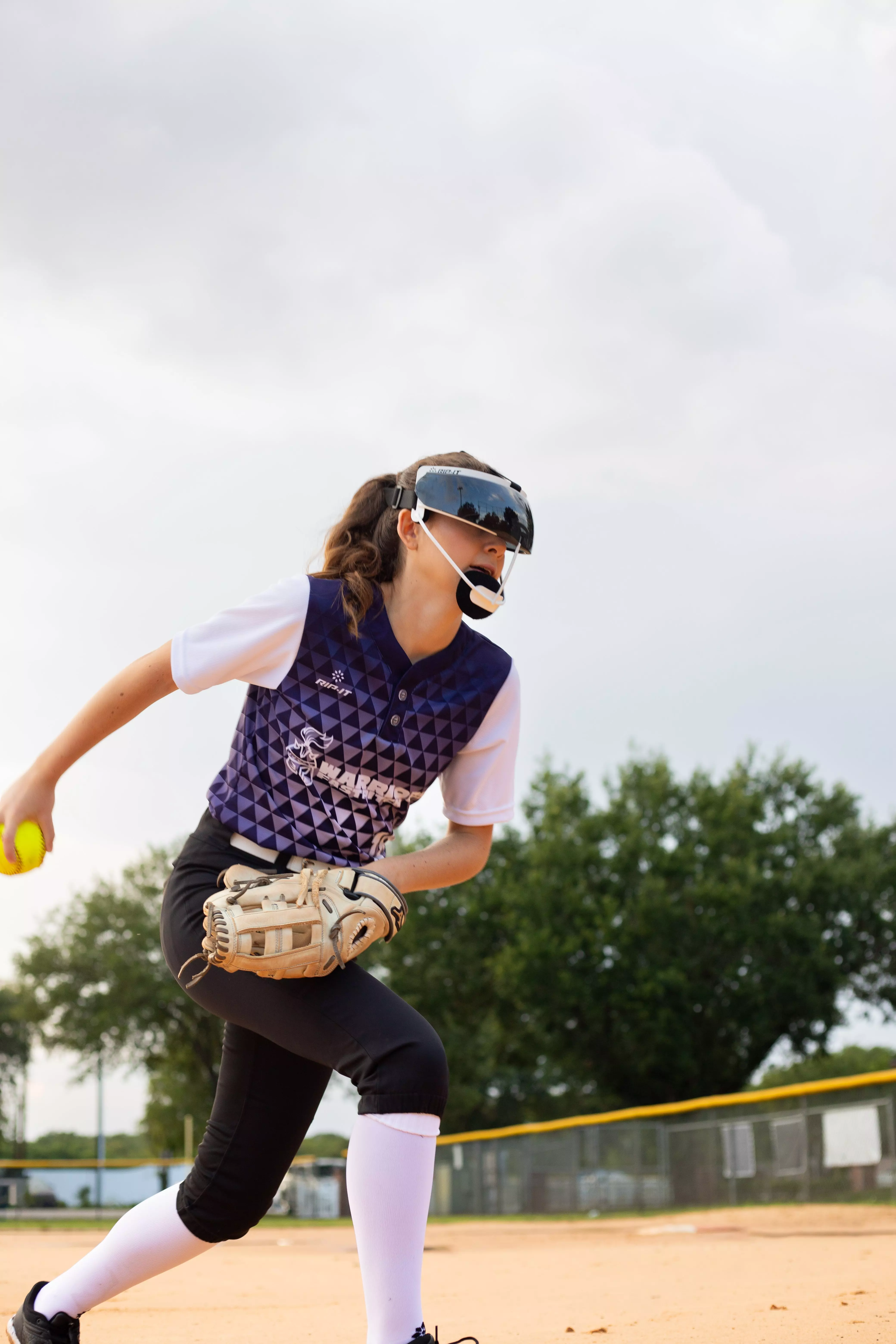 RIP-IT Softball Fielders Mask Visor - GREY