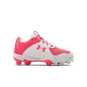 BRANDED UNDER ARMOUR PINK GRAY & WHITE SIZE 6 to 11 WOMENS SOFTBALL CLEATS 