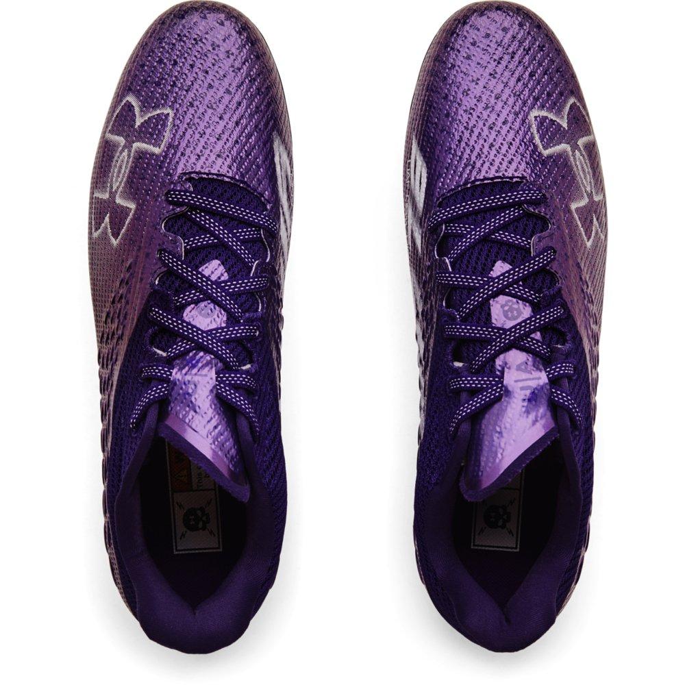 Purple under armour football on sale cleats