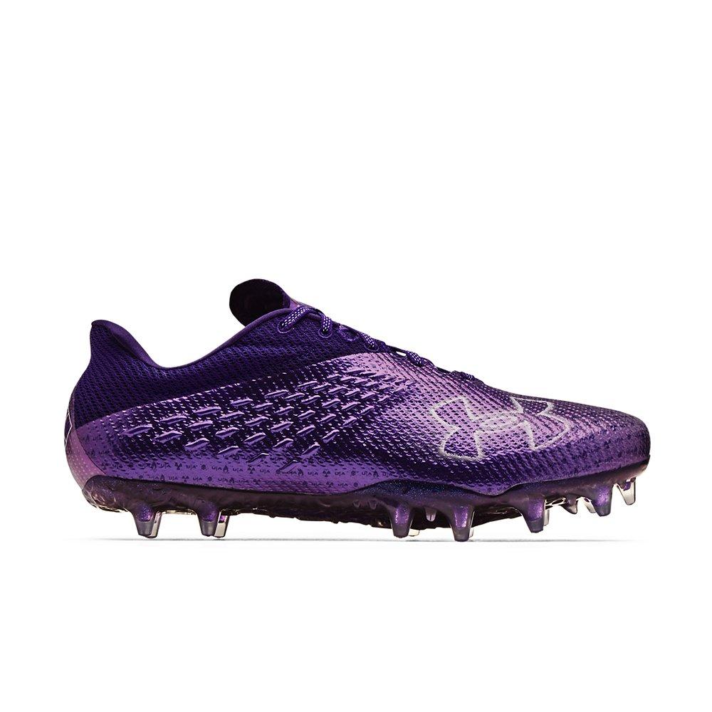 Purple and white under armour sales highlight cleats