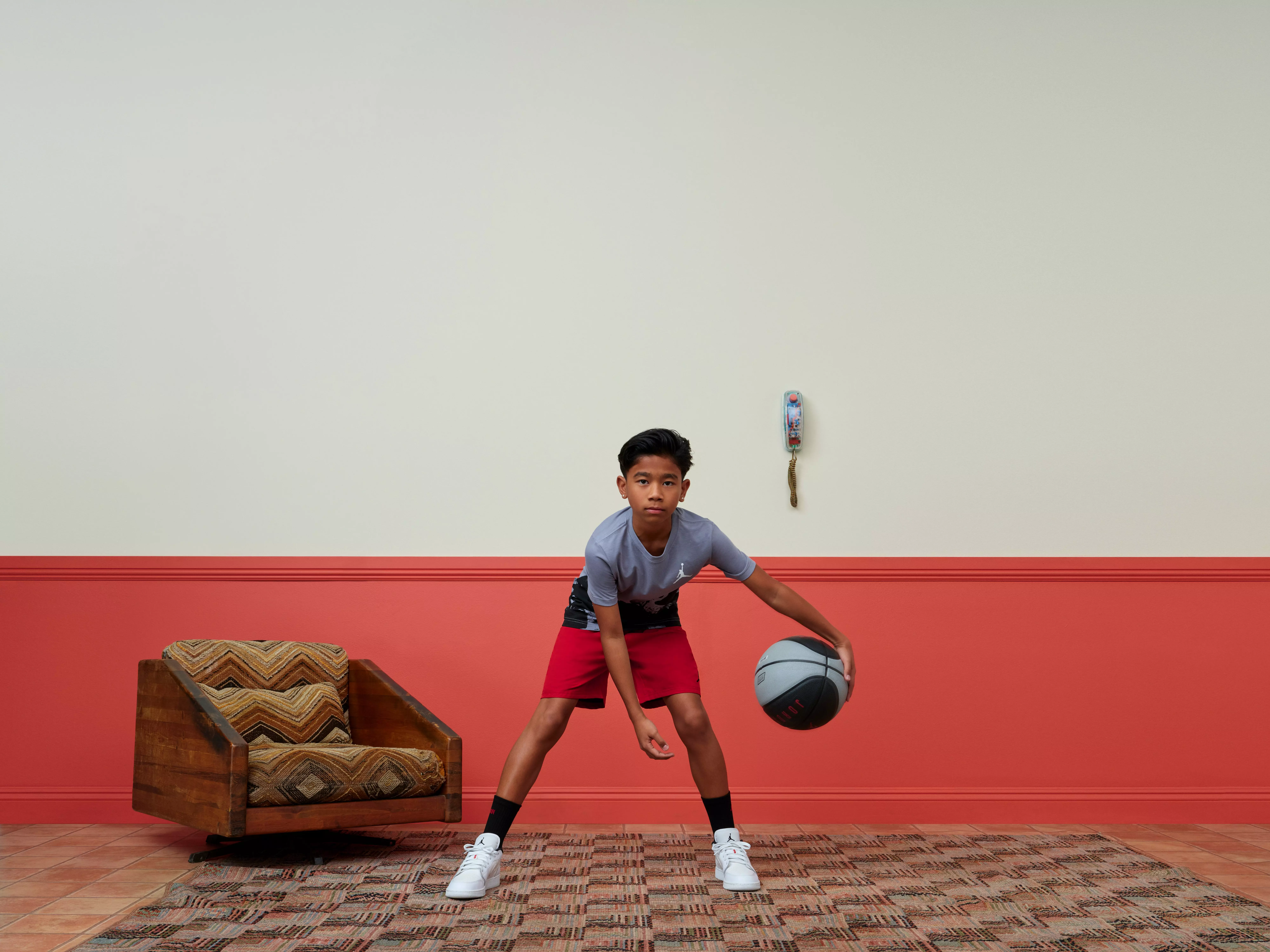 Jordan Big Boys' Jumpman Woven Play Short-Red - RED