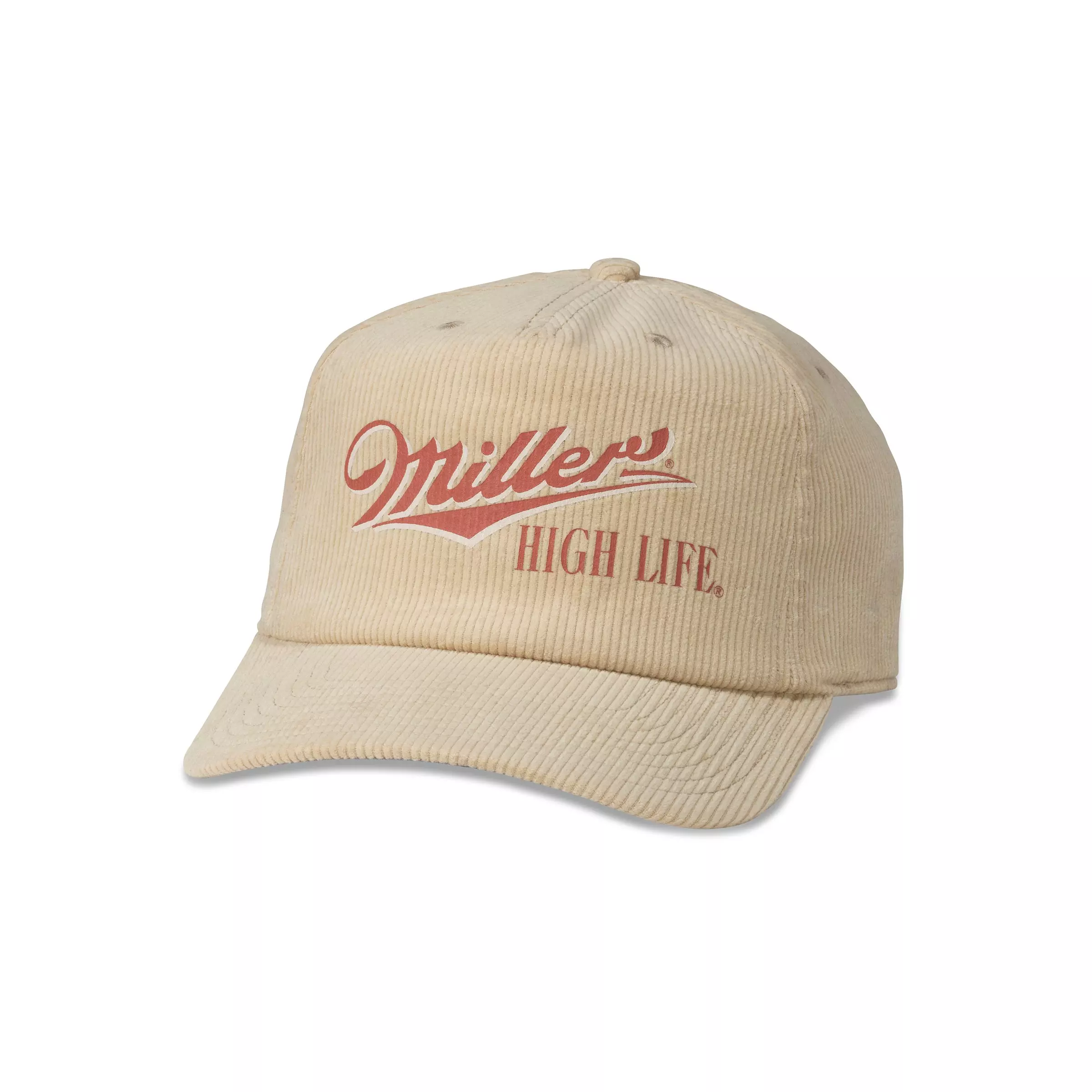 American Needle Miller High Life Corduroy Snapback Hat - KHAKI