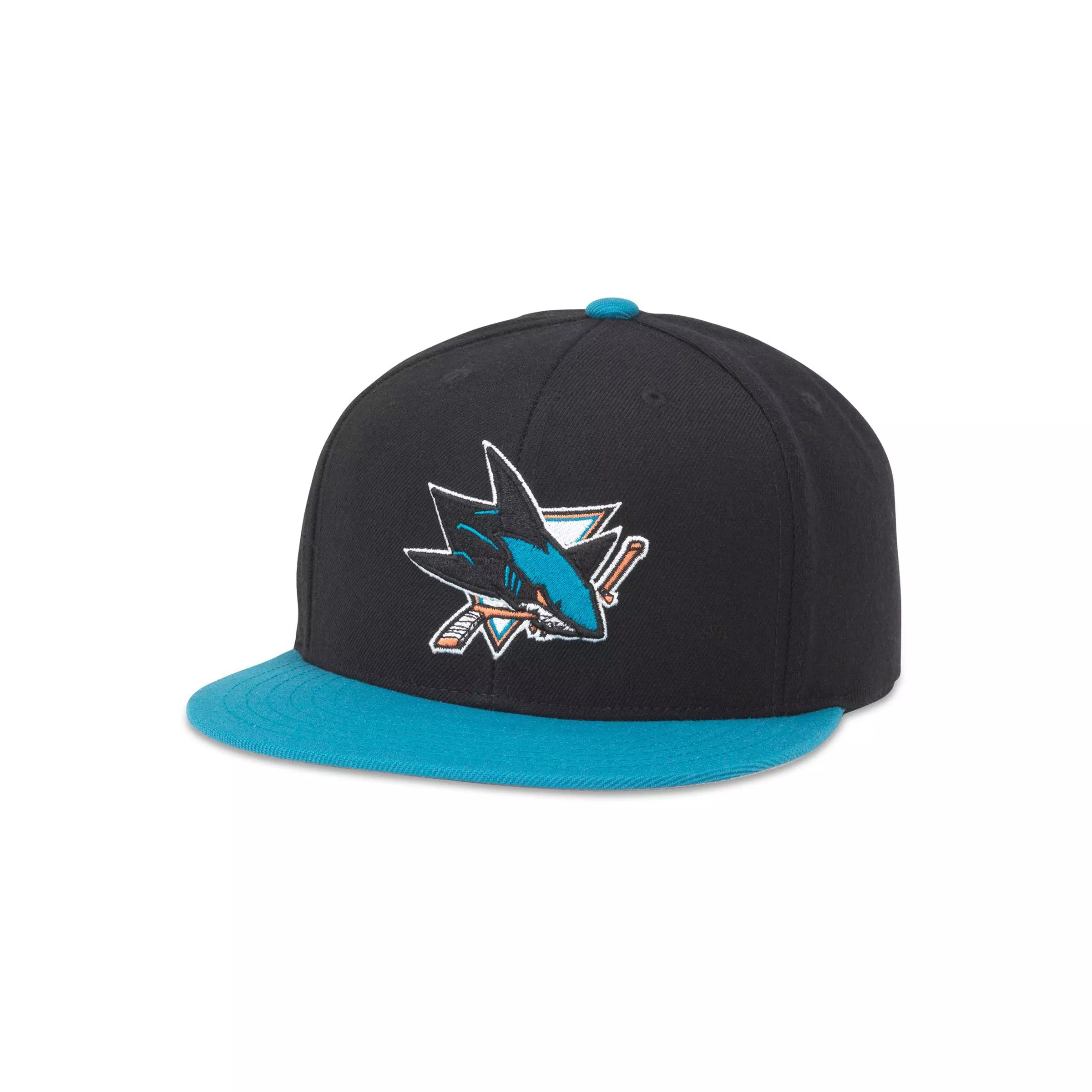 American Needle San Jose Sharks Archive 400 Snapback Hat - BLACK/BLUE