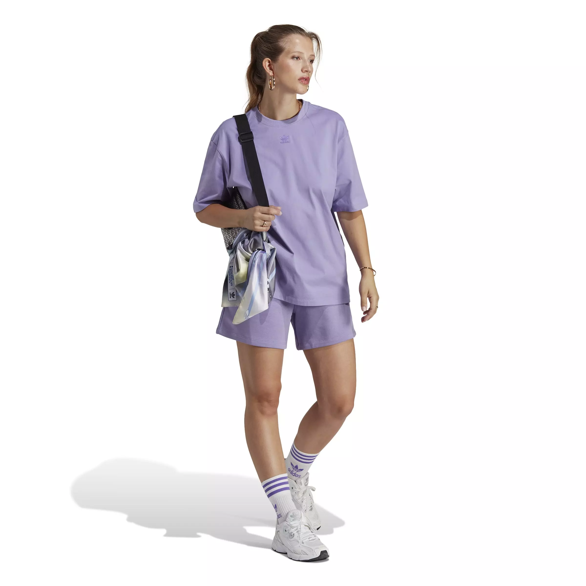 adidas Women's Essentials French Terry Shorts-Purple - PURPLE