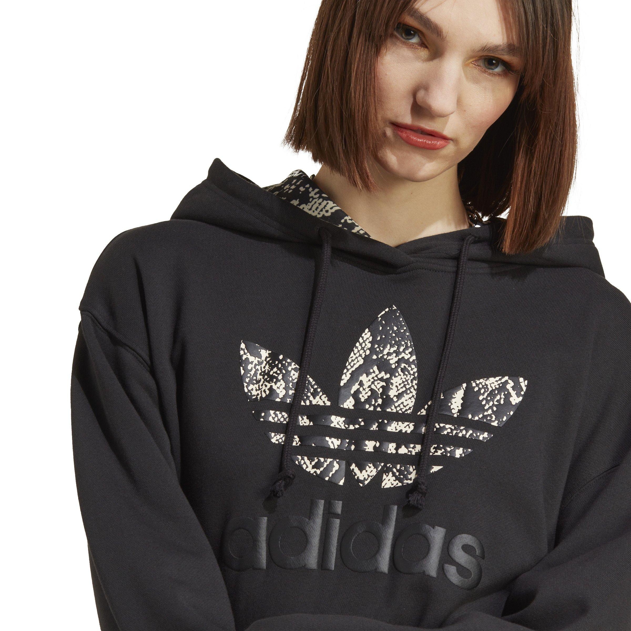 adidas Women s Snakeskin Print Pullover Hoodie Black Hibbett