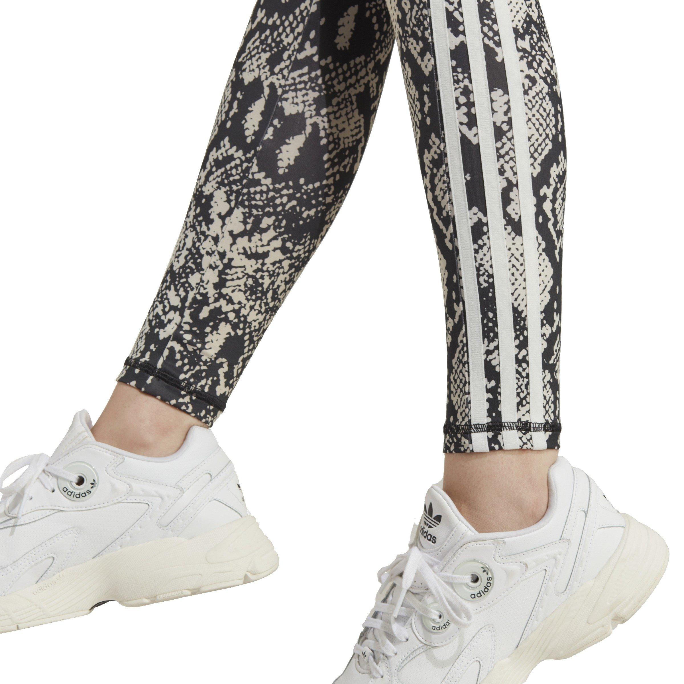 adidas Women's Snakeskin All Over Print Leggings-Black/Brown