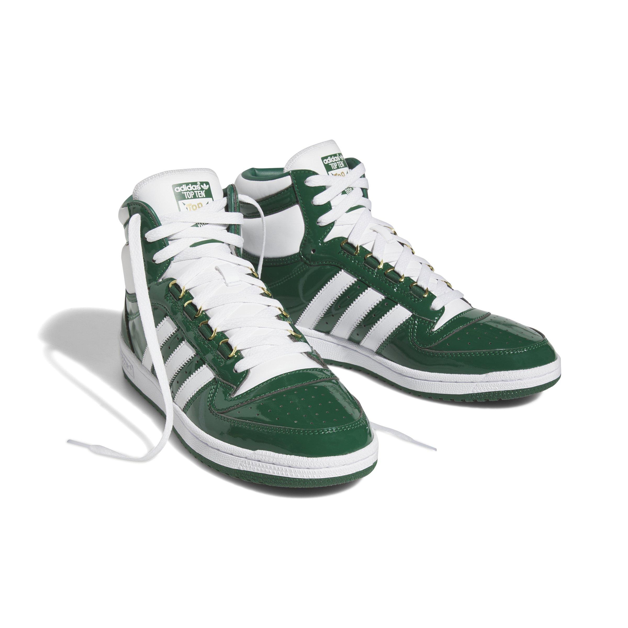 Adidas white clearance shoes with green