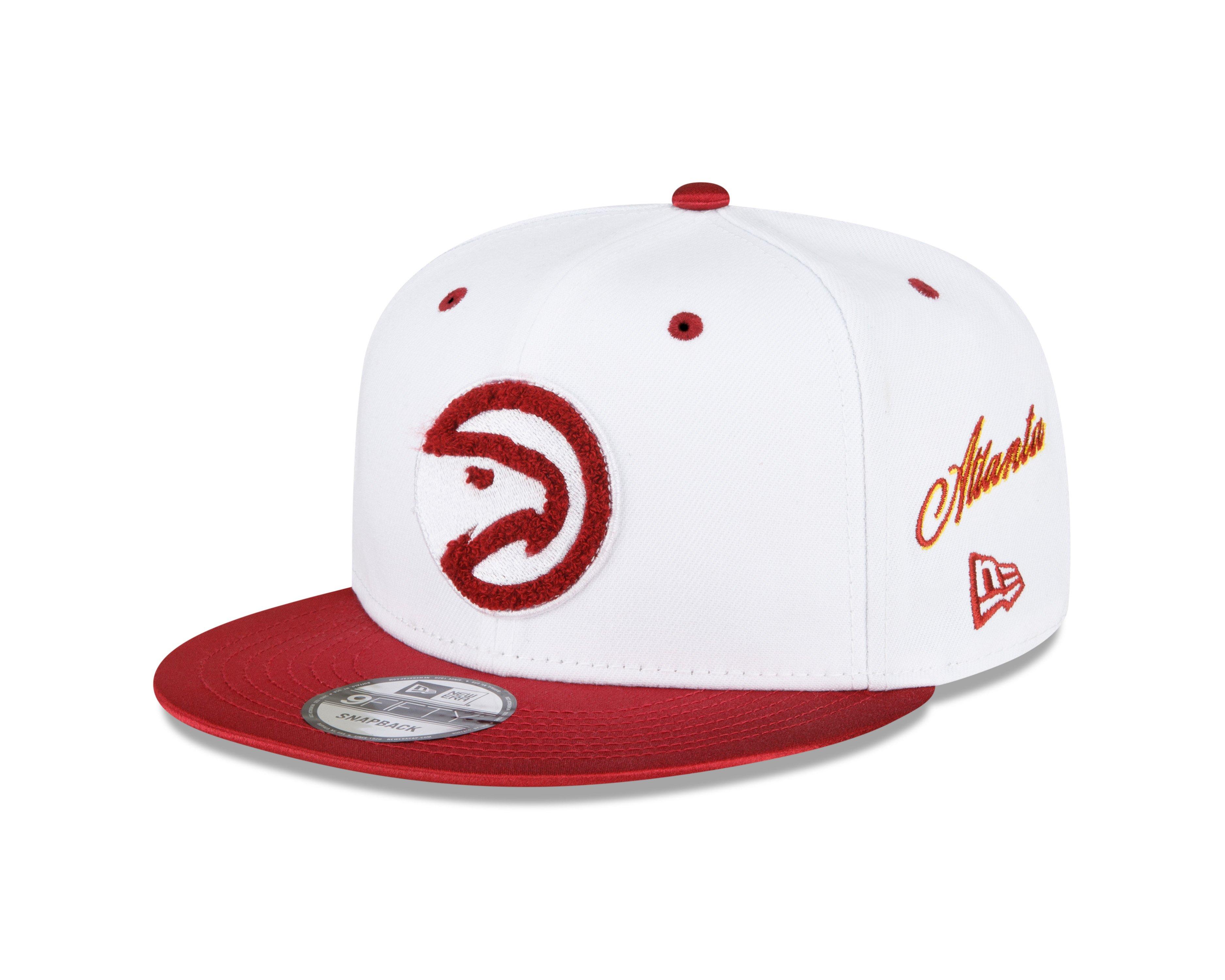 New Era Atlanta Hawks Cherry 11 9FIFTY Snapback Hat in WHITE