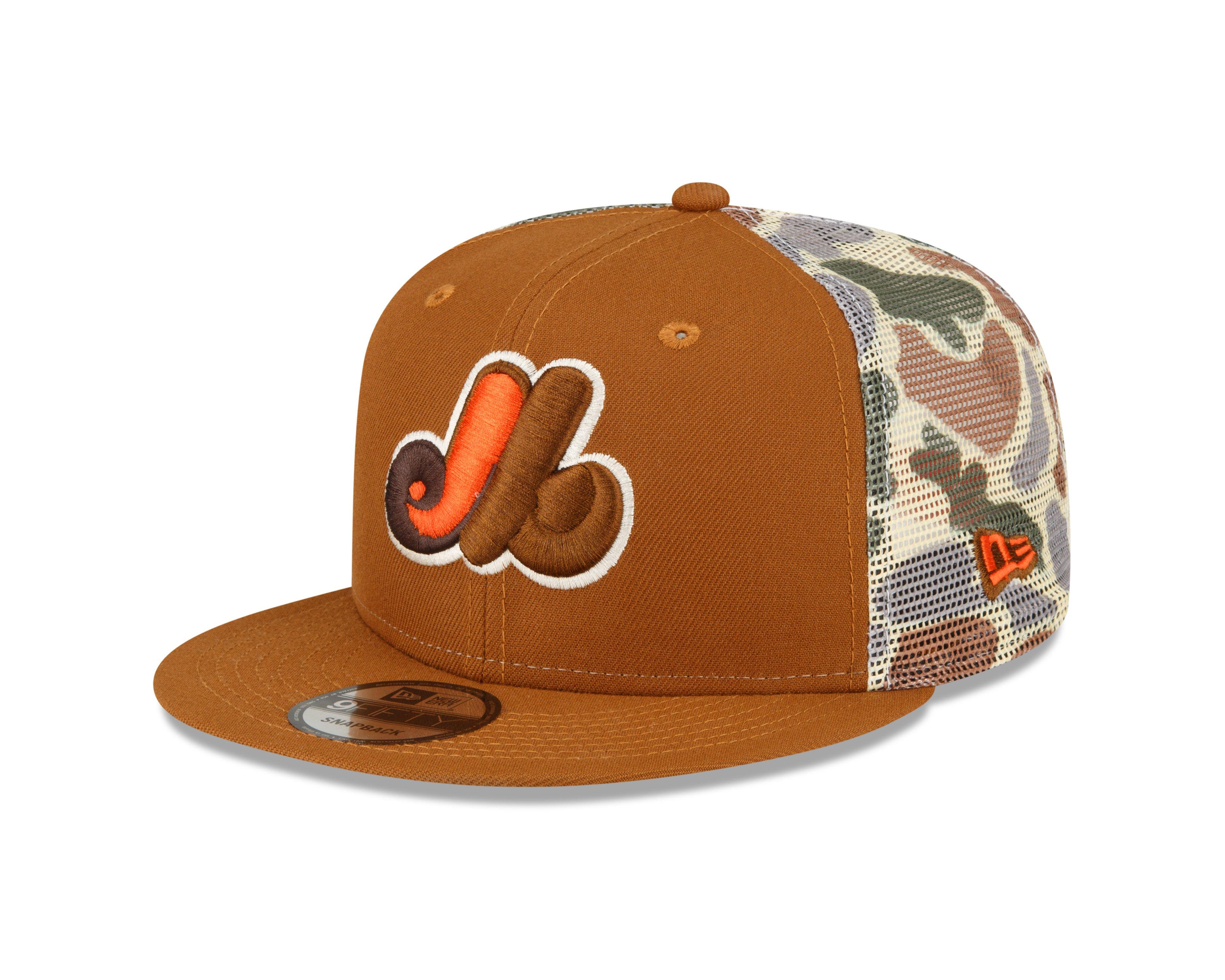 New Era Montreal Expos Cooperstown Ape Camo 9FIFTY Snapback Hat - BROWN